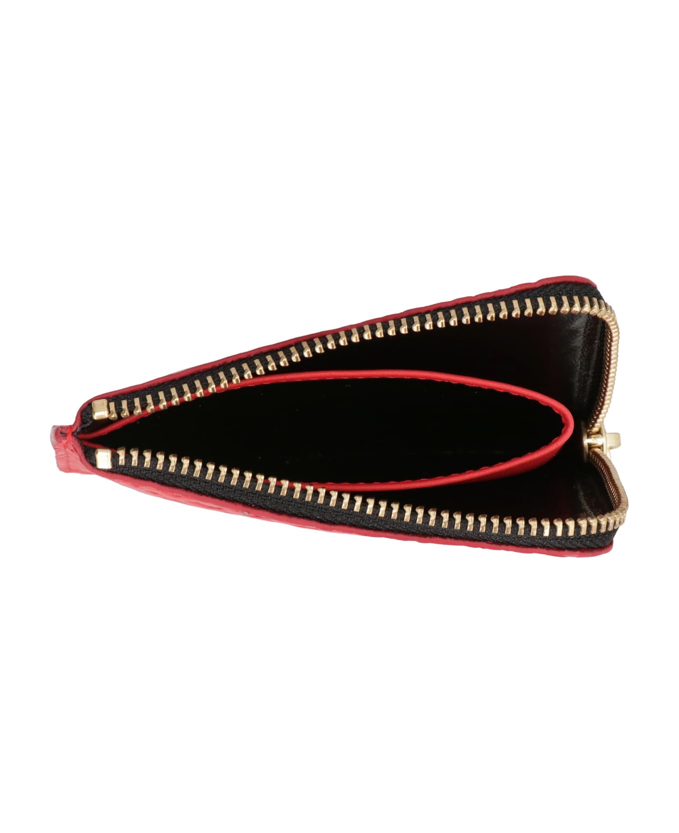 Comme des Garçons Wallet Leather Zipped Coin Purse - red