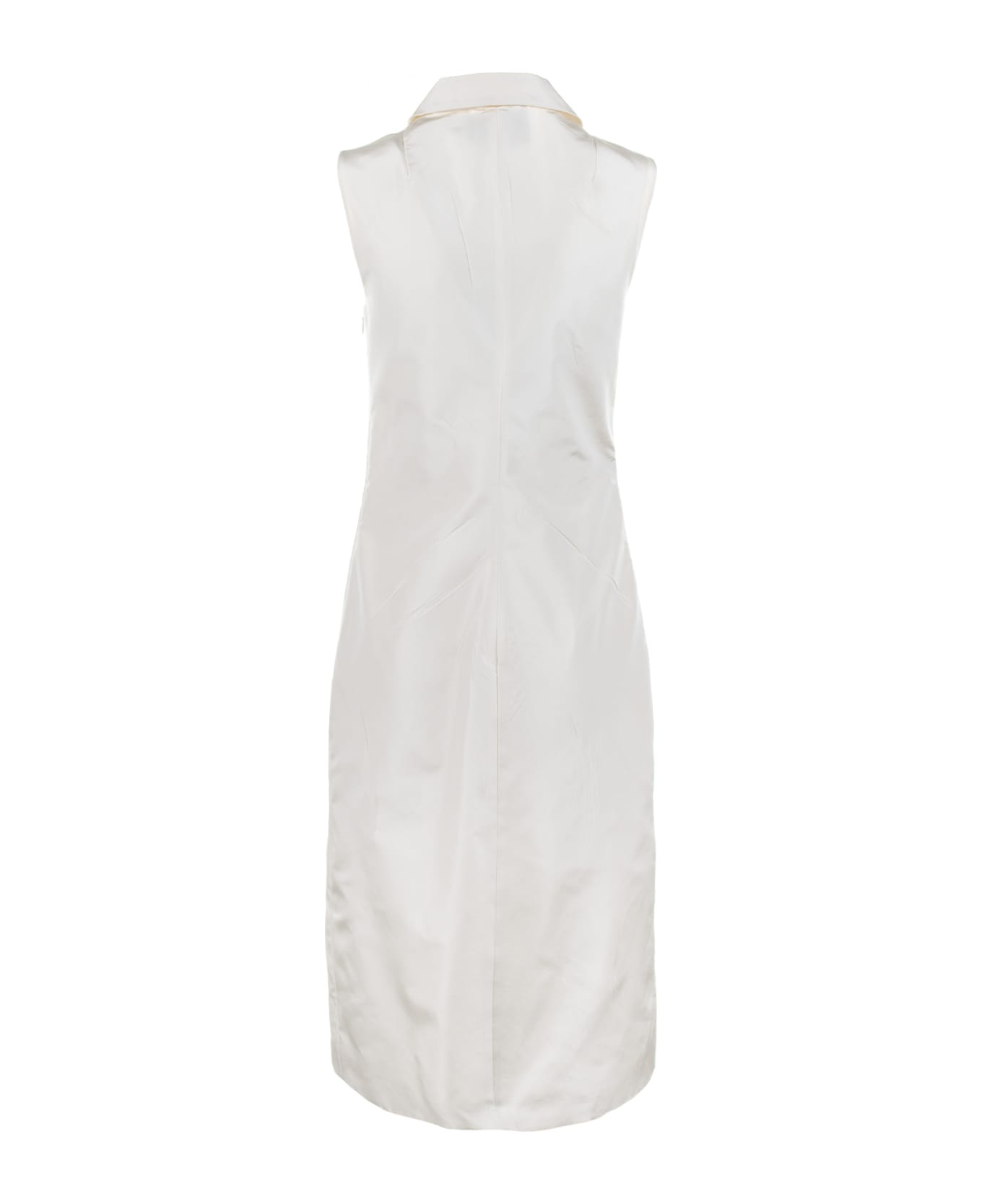 Prada White Faille Dress - AVORIO