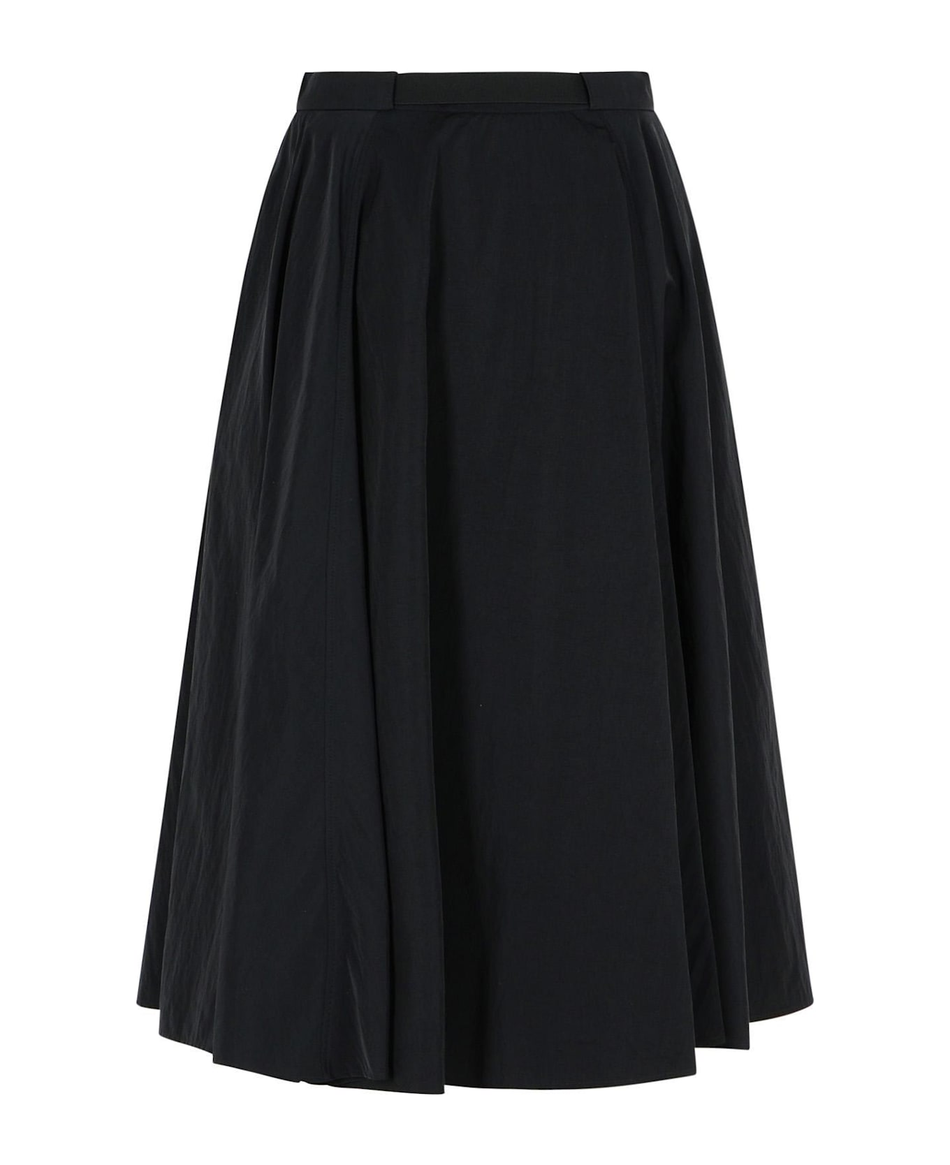 Moncler Belted A-line Midi Skirt - BLACK