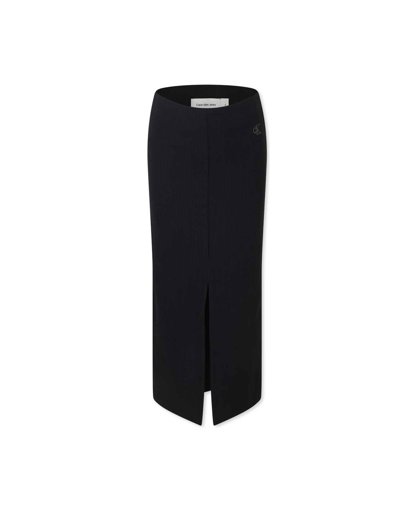 Calvin Klein Black Skirt For Girl With Monogram - Black