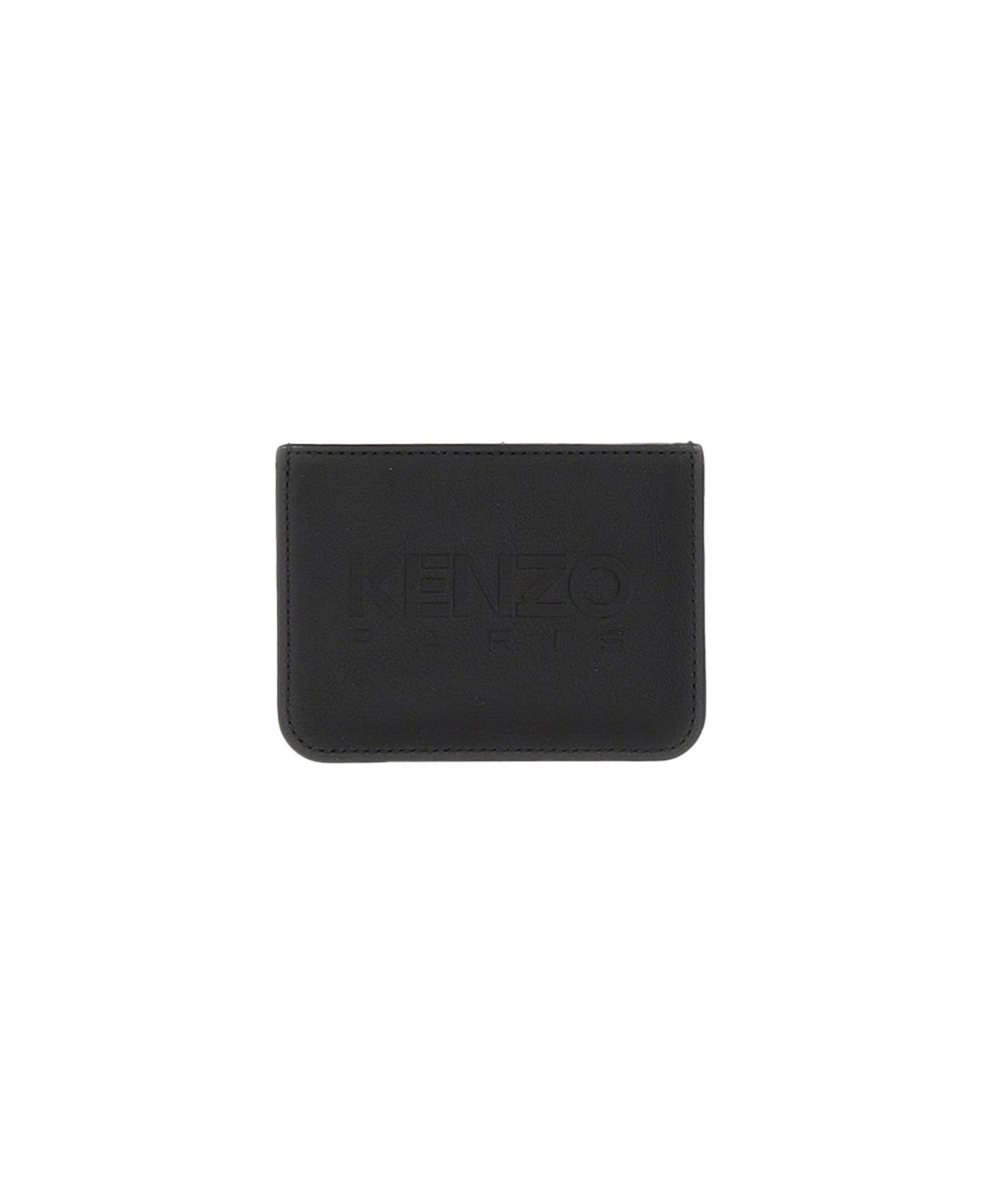 Kenzo Logo Embossed Card Holder - Black