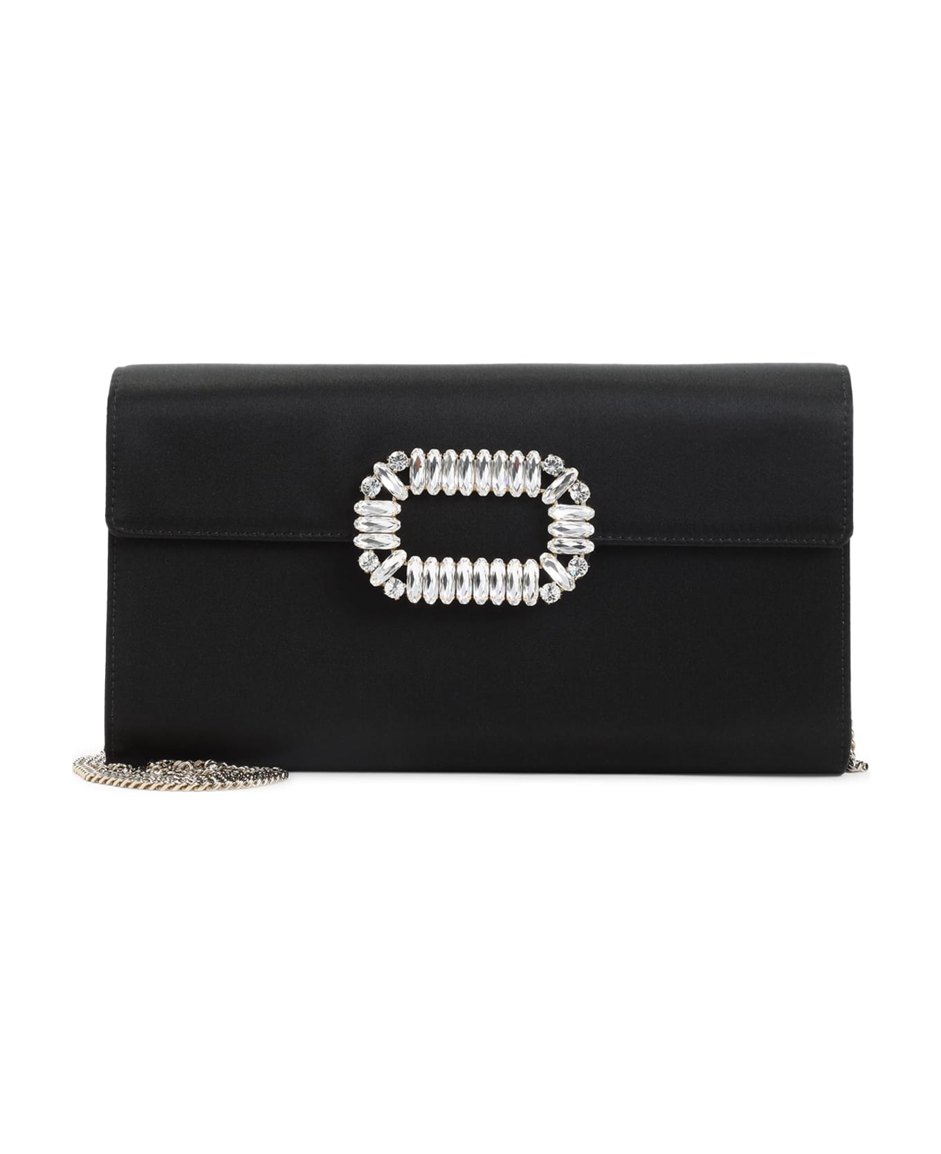 Roger Vivier Envelope Flap Sexy Choc Buckle Clutch - Nero