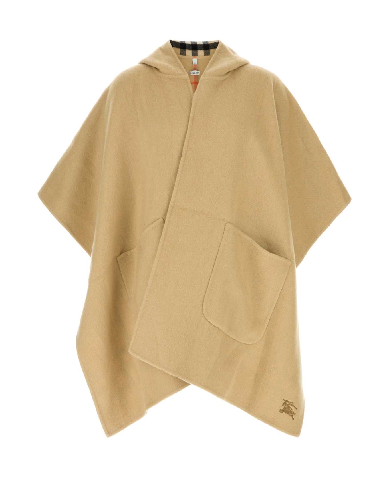 Burberry Beige Cashmere Reversibile Cape - SANDECRU