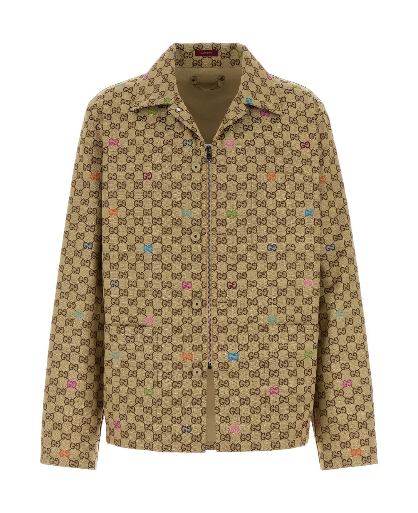 Gucci Gg Fabric Jacket - CAMELORANGEMC