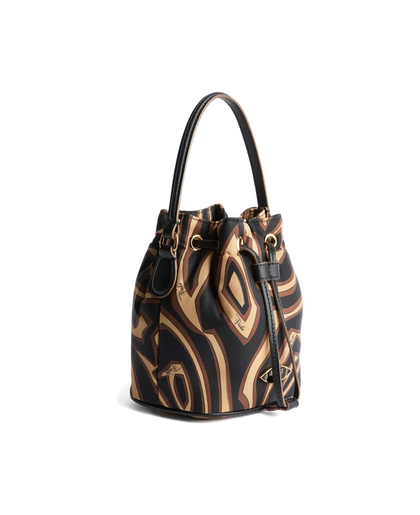 Pucci Printed Bucket Bag - Black