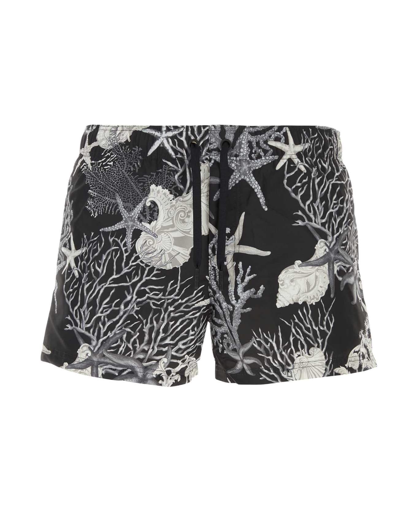 Versace Printed Polyester Swimming Shorts - BLACKCONCRETEBONE