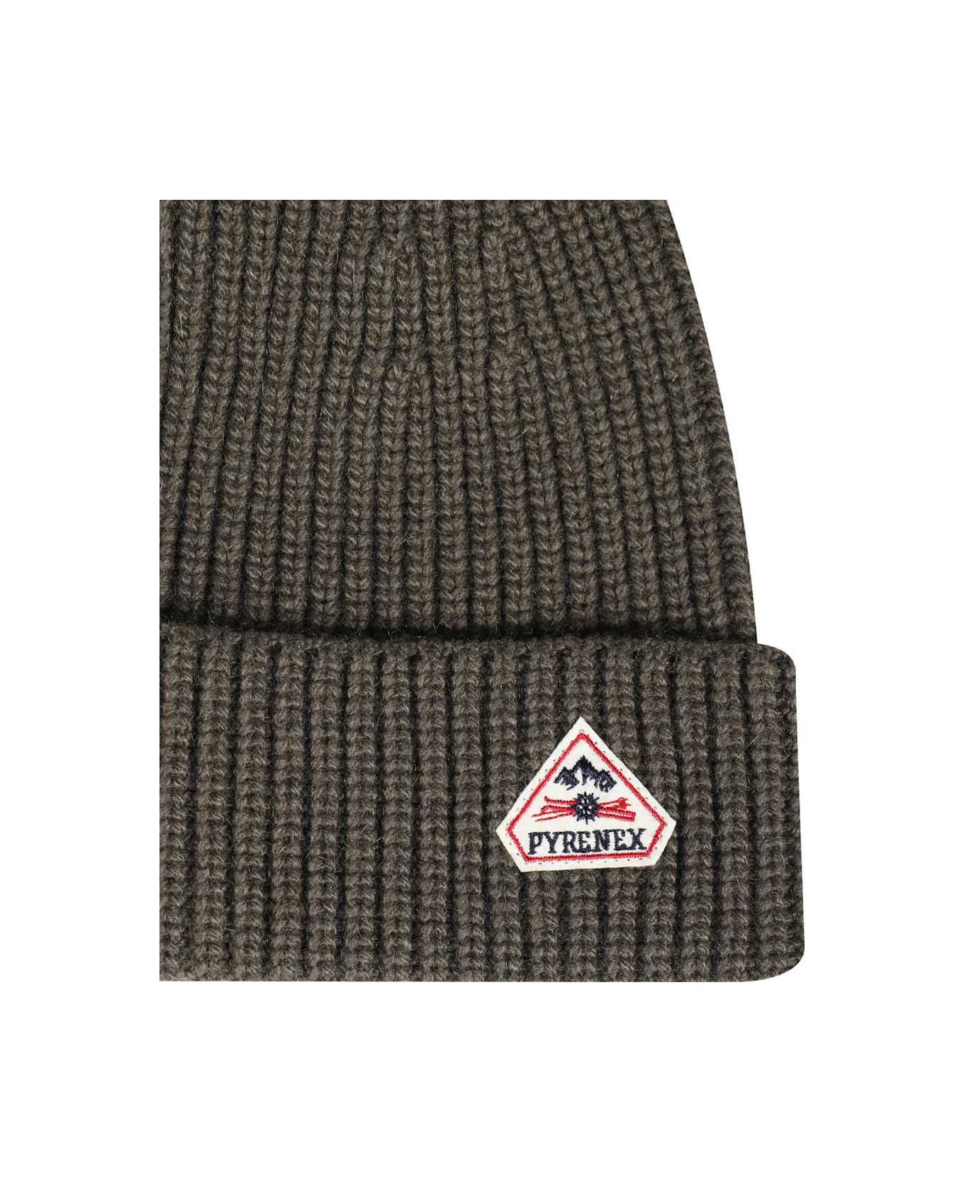 Pyrenex Logo Wool Beanie - khaki 帽子