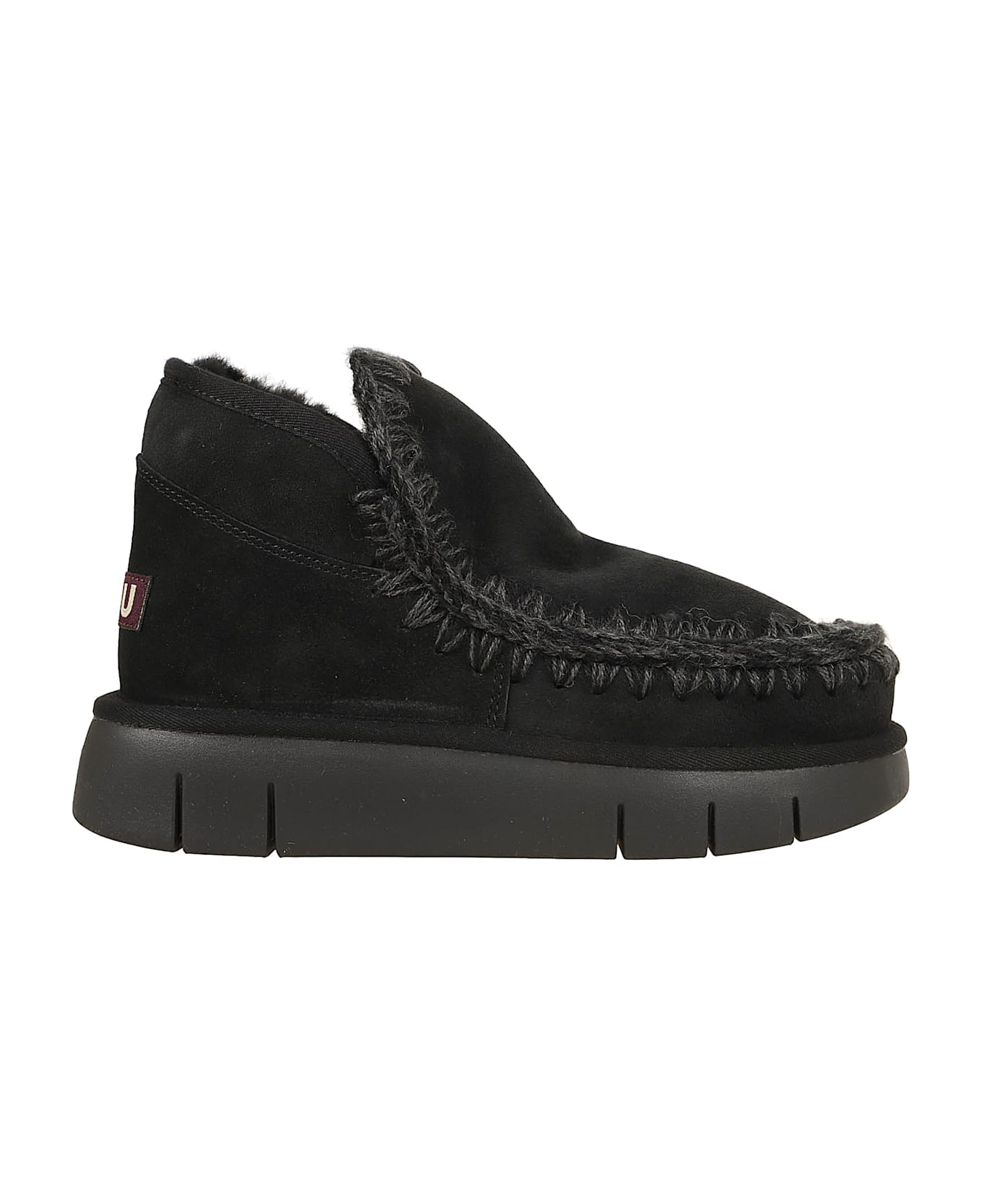Mou 
eskimo
 Black Slip-on Boots With Rear Logo In Suede Woman Mou - Bkbk Black Black