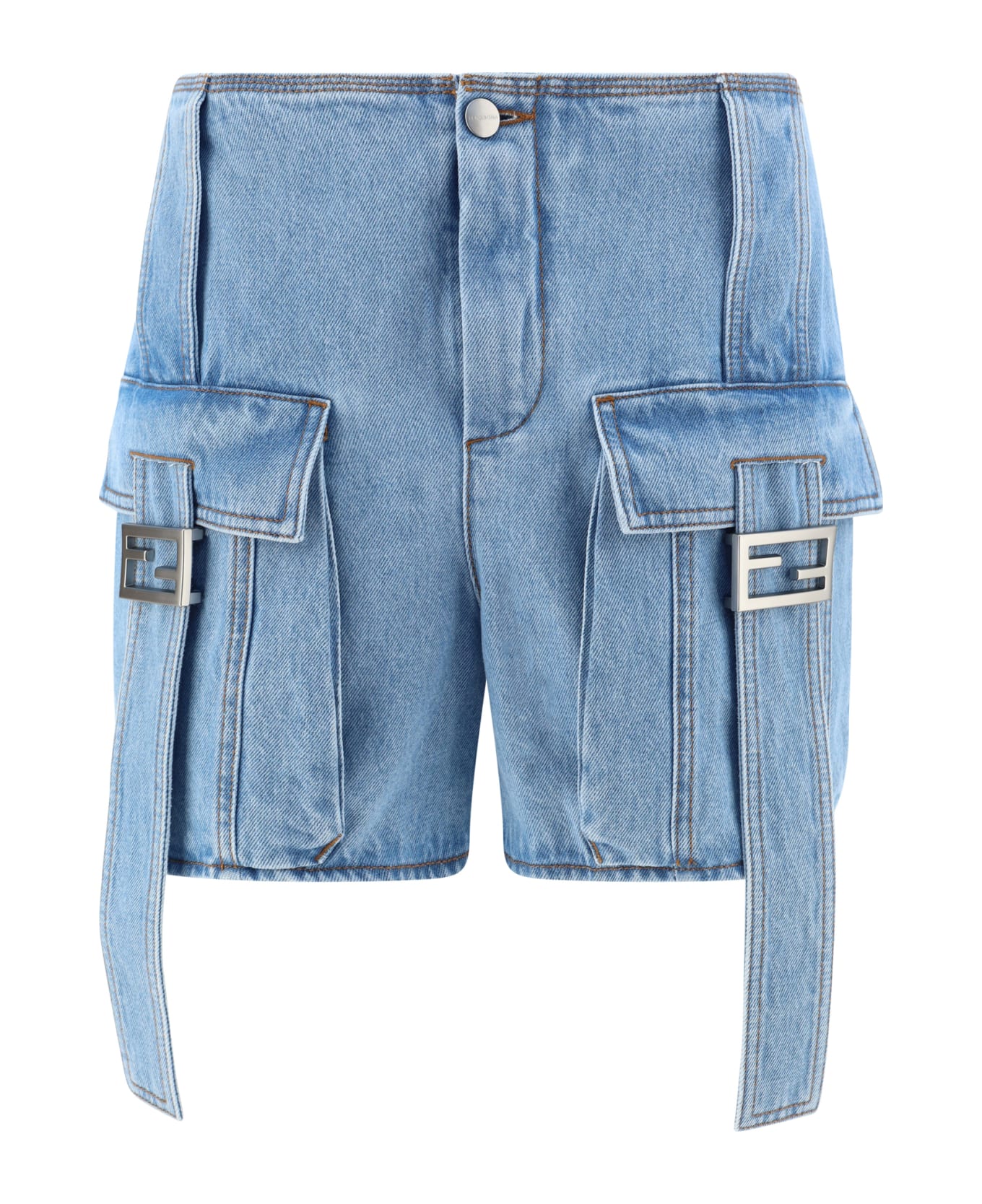 Fendi Baguette Denim Shorts - Blue ショートパンツ