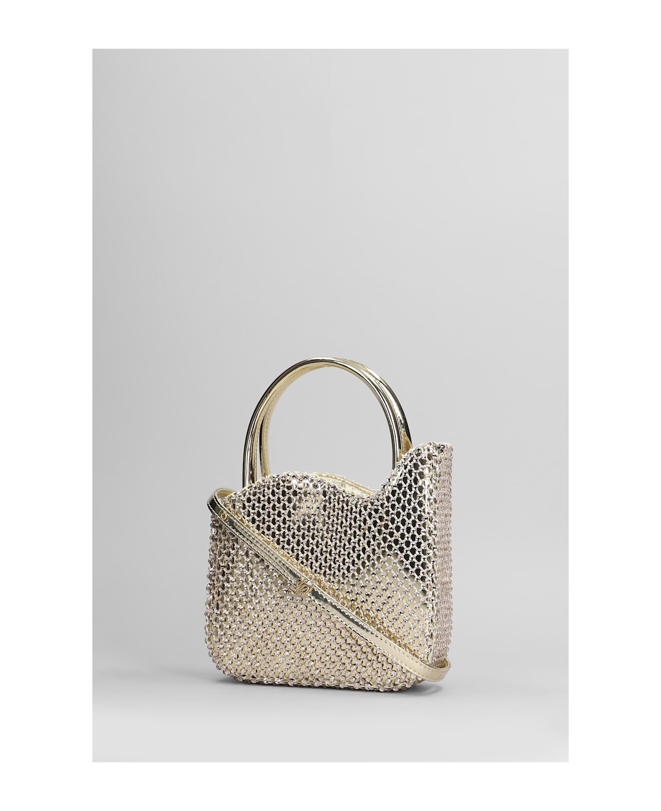 Le Silla Mini Gilda Shoulder Bag In Platinum Leather - platinum