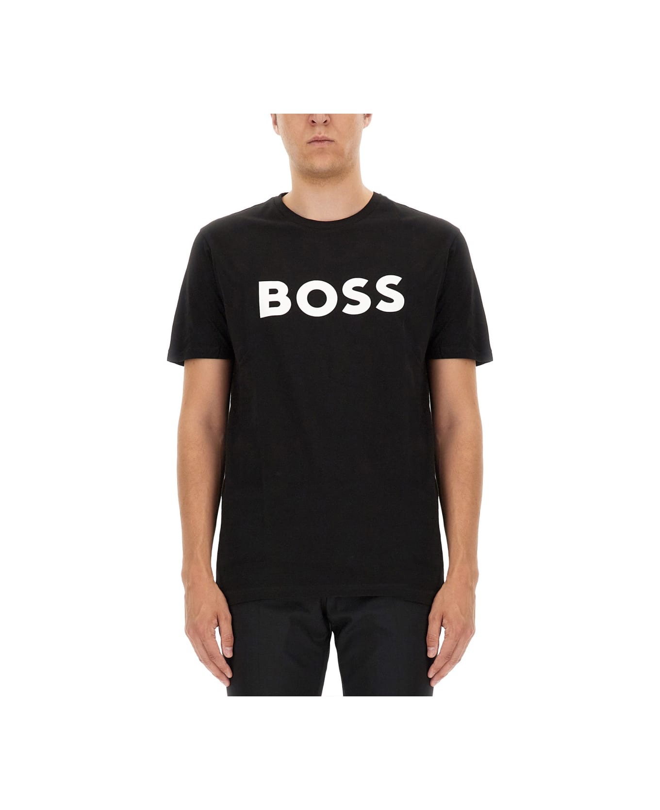 Hugo Boss Logo Print T-shirt - BLACK