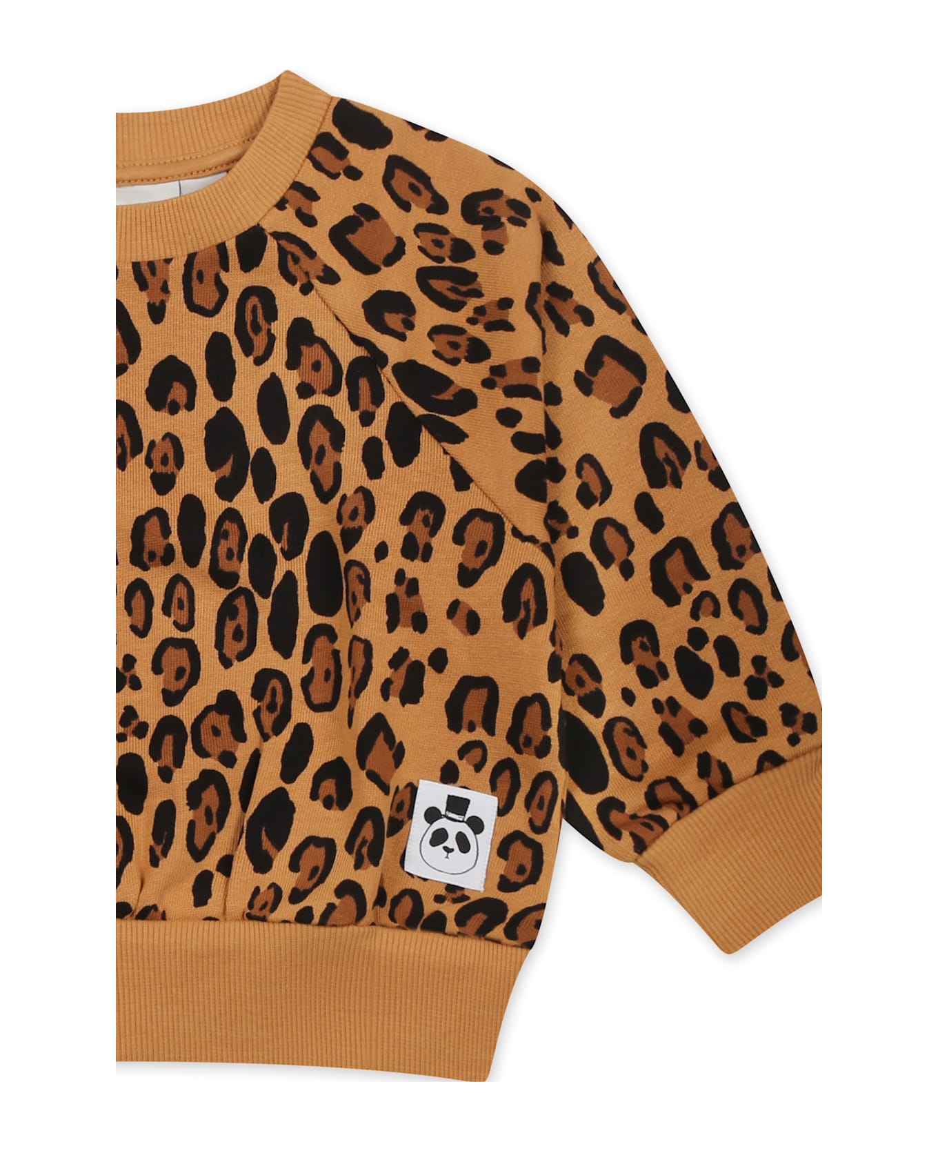 Mini Rodini Beige Sweatshirt For Babykids With Spotted Print - Beige