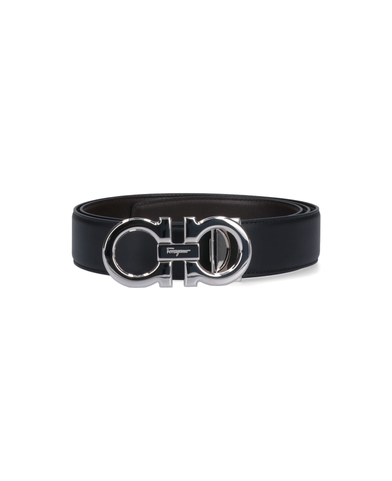 Ferragamo Reversible Belt 'gancini' - Black  