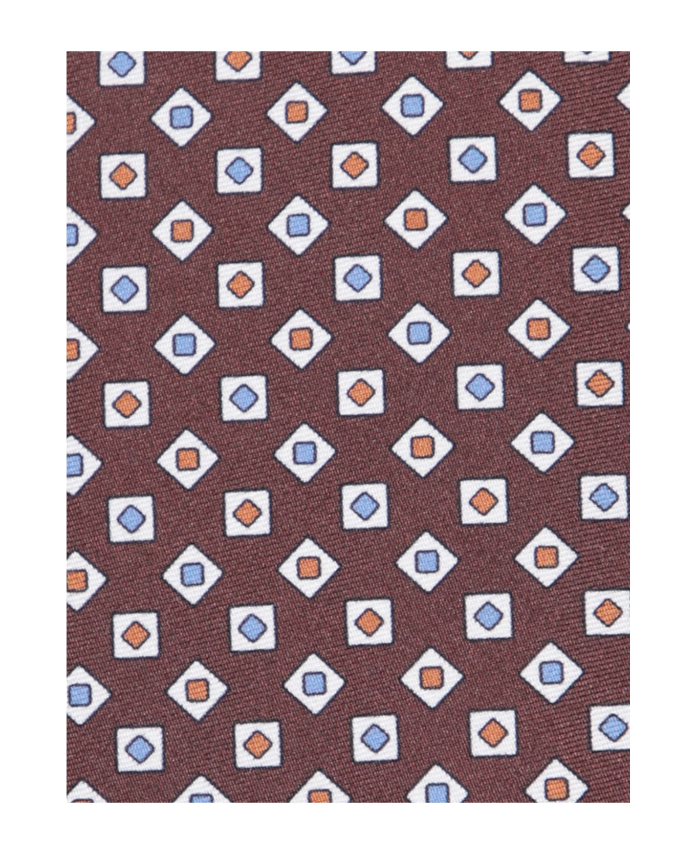 Canali Patterned Multicolor/brown Tie - Blue