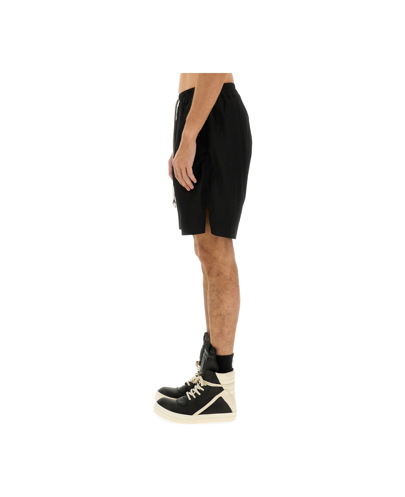 Rick Owens Cotton Bermuda Shorts - BLACK