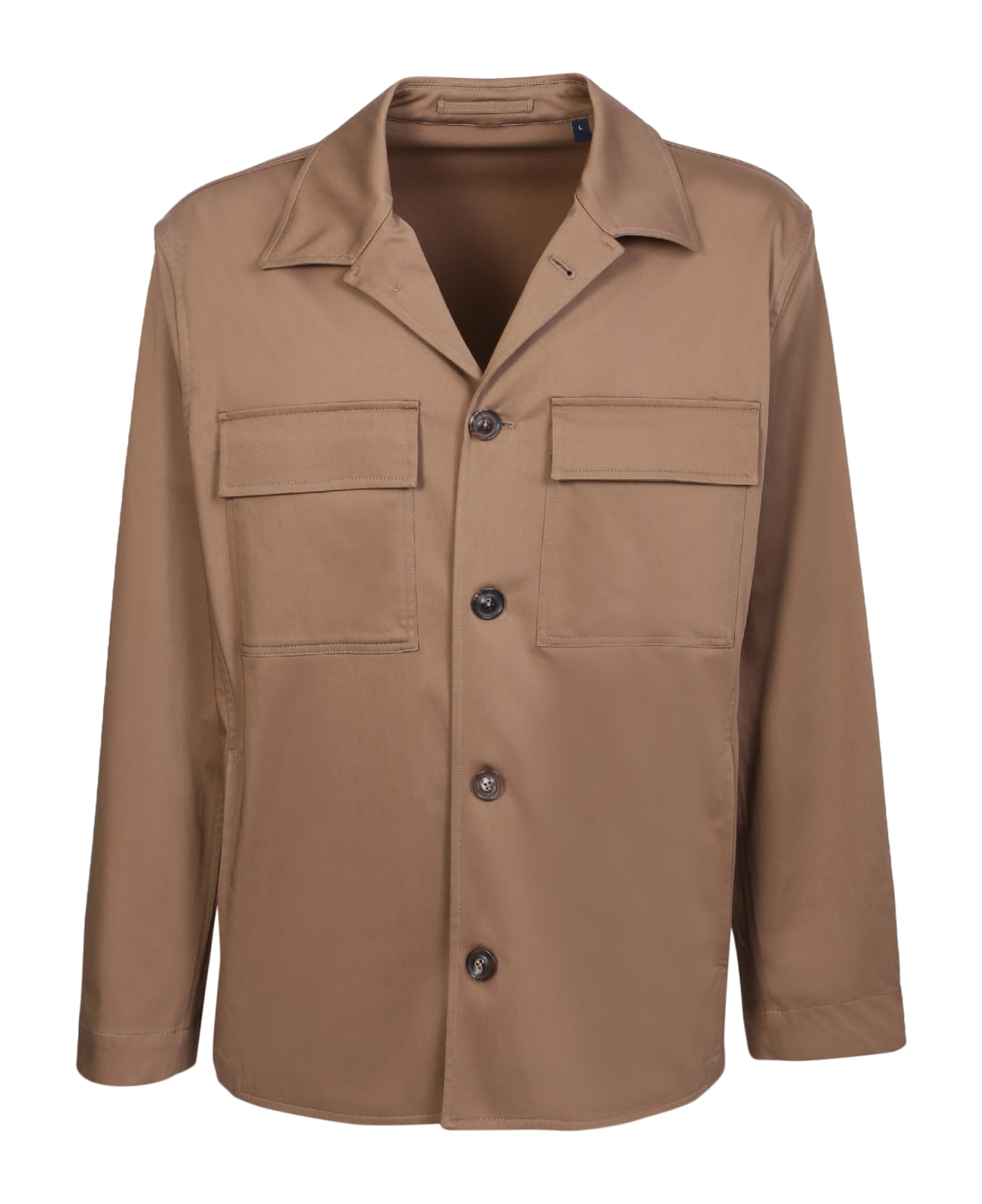 Lardini Stretch Cotton Shirt - Beige