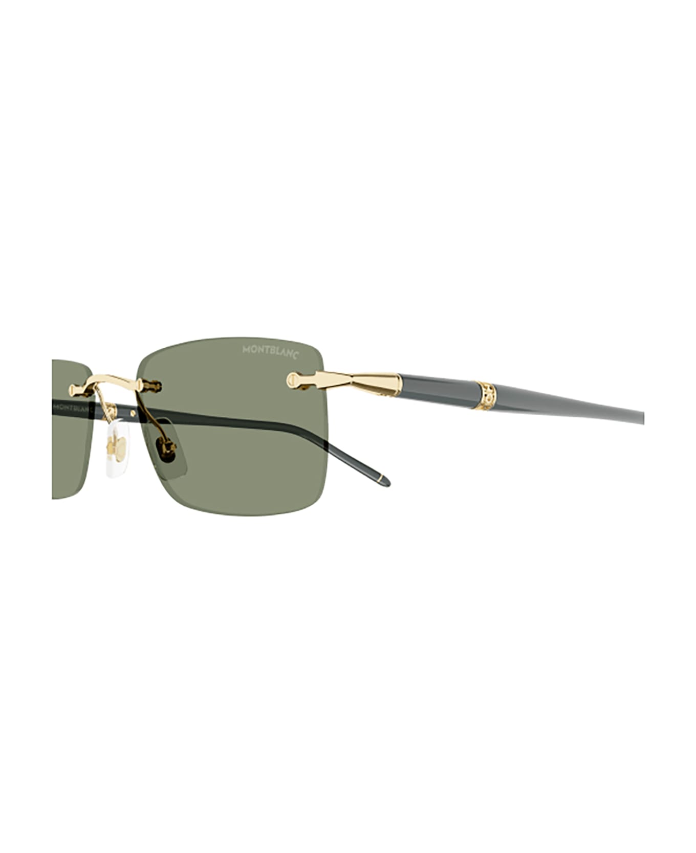 Montblanc MB0344S Sunglasses - Gold Grey Green