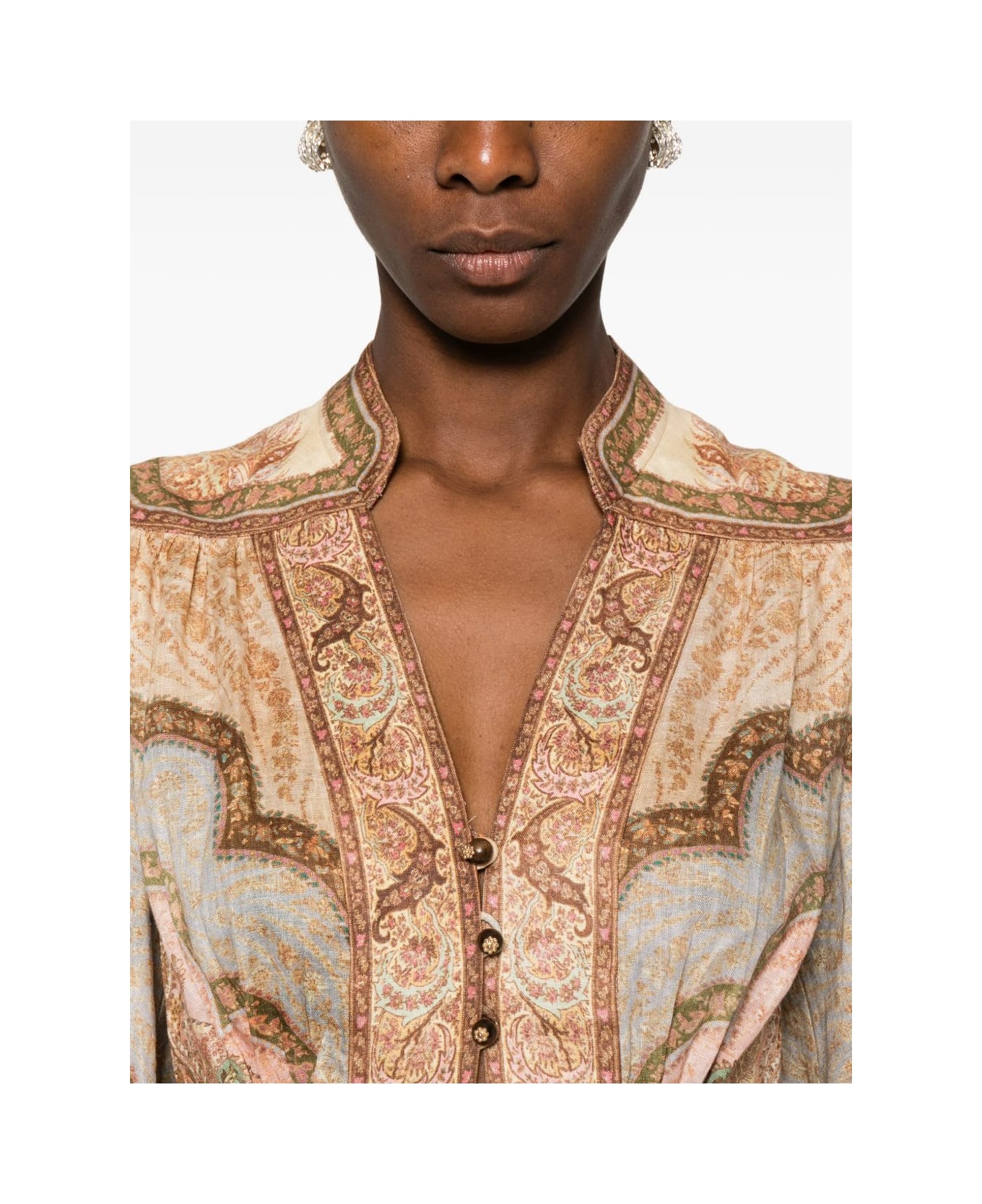 Zimmermann Wanderlust Linen Midi Dress - Beige