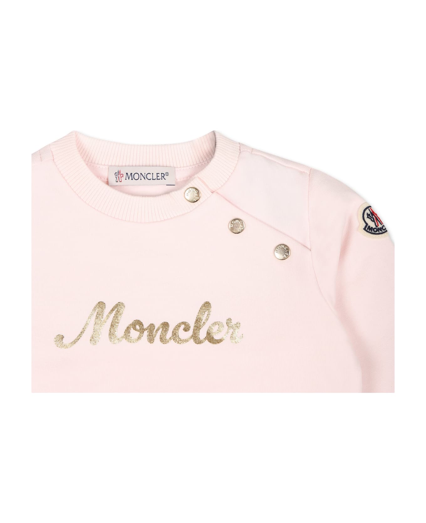 Moncler Pink Sweatshirt For Baby Girl With Logo - Pink