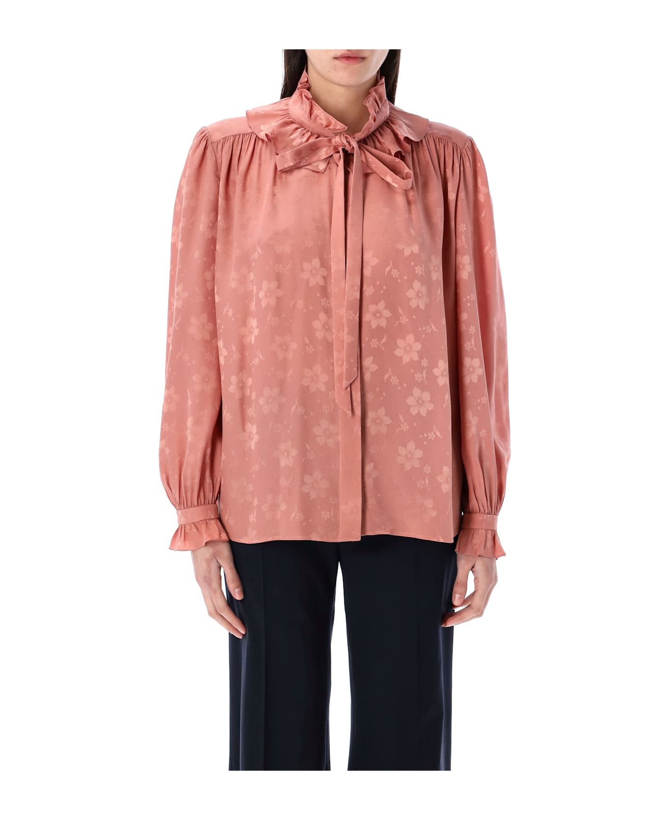 Chloé Silk Jaquard Blouse - WILD PINK