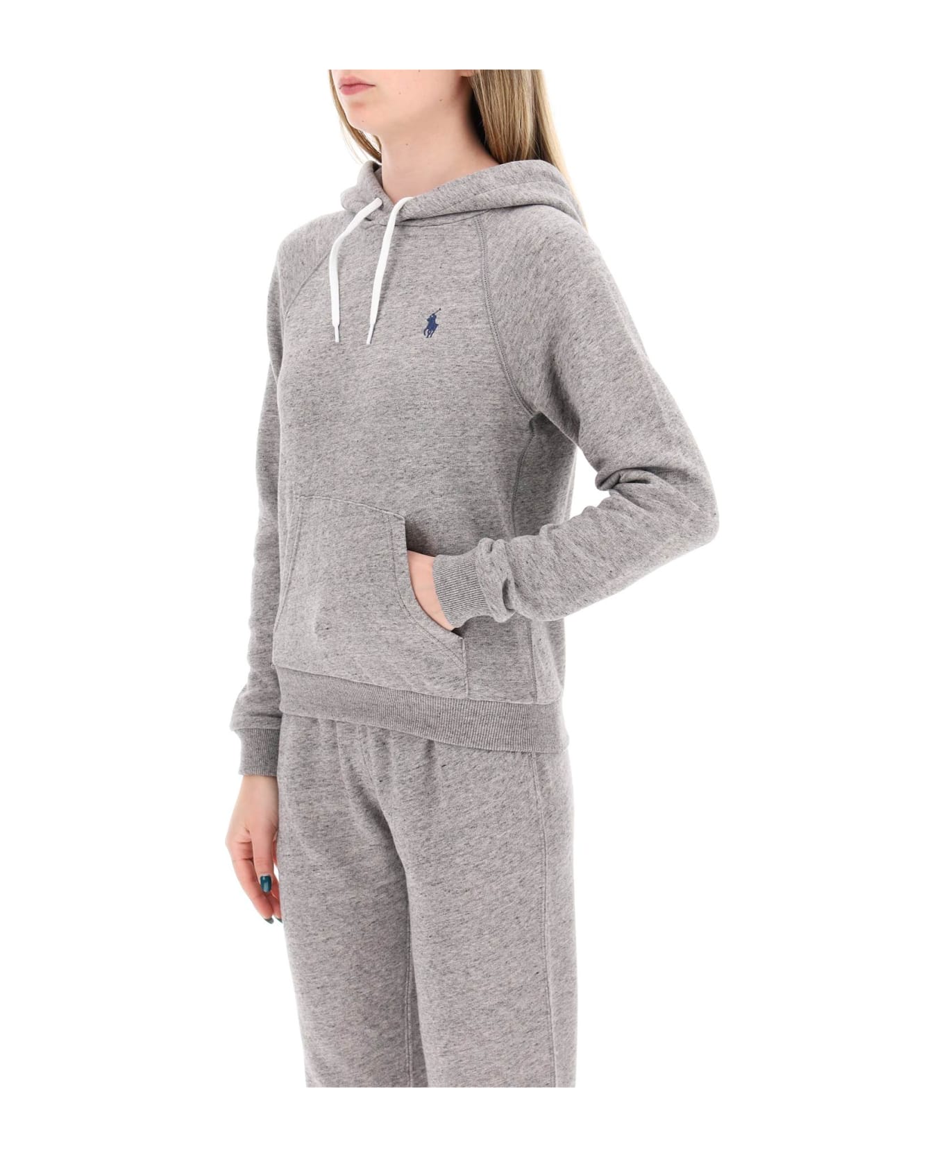 Polo Ralph Lauren Hooded Sweatshirt With Embroidered Logo - DARK VINTAGE HEATHER (Grey)