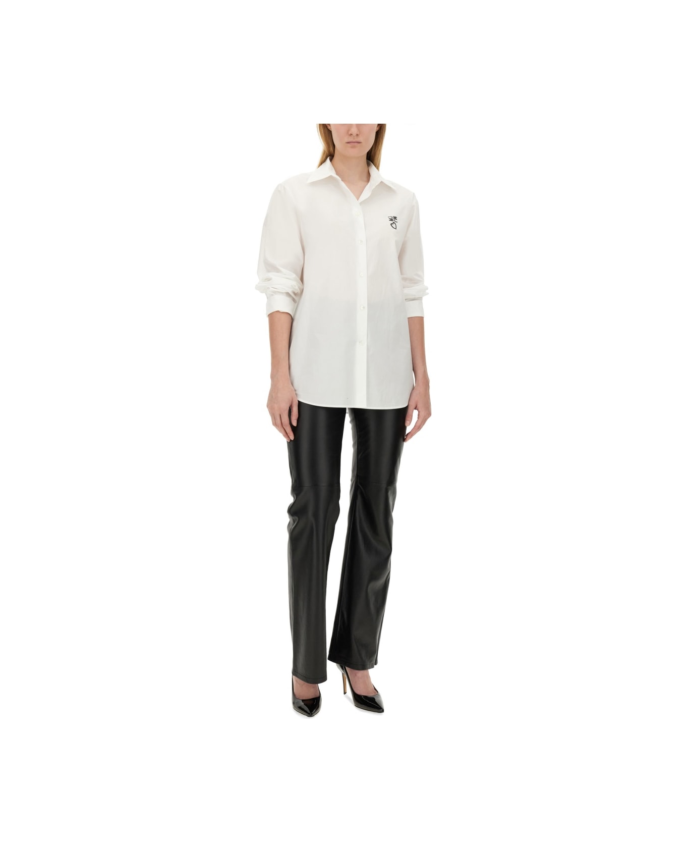 M05CH1N0 Jeans Cotton Shirt - WHITE