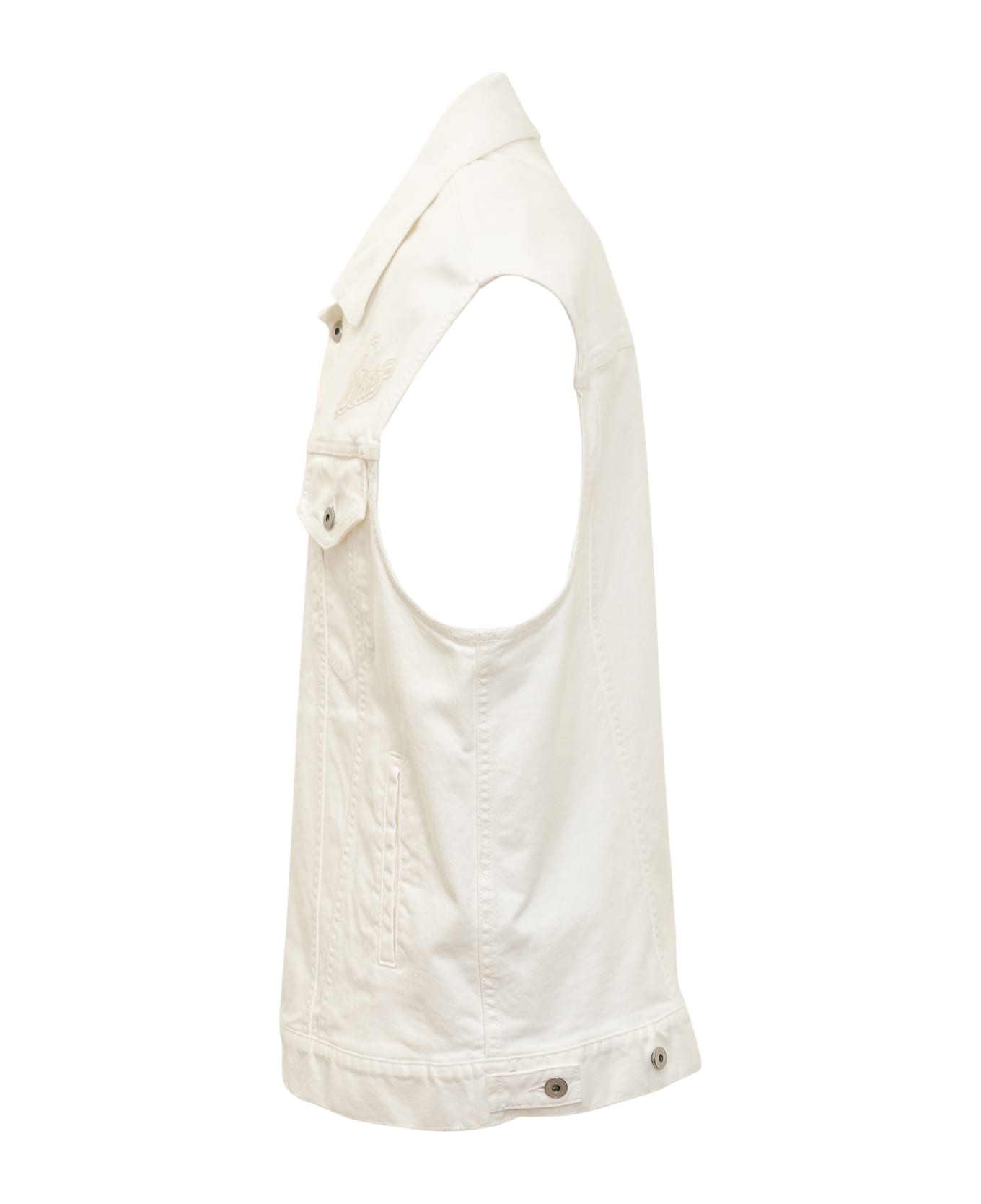 Off-White Denim Vest With Logo - White ベスト