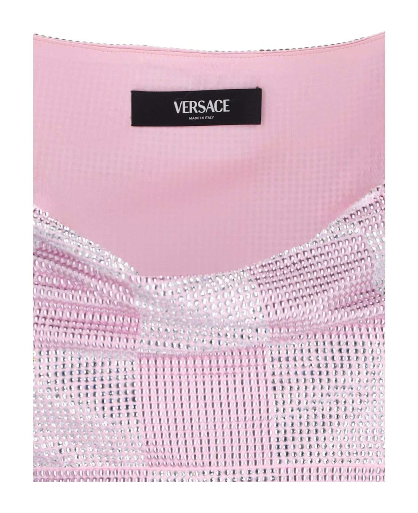 Versace Check Mini Dress - PINK/SILVER