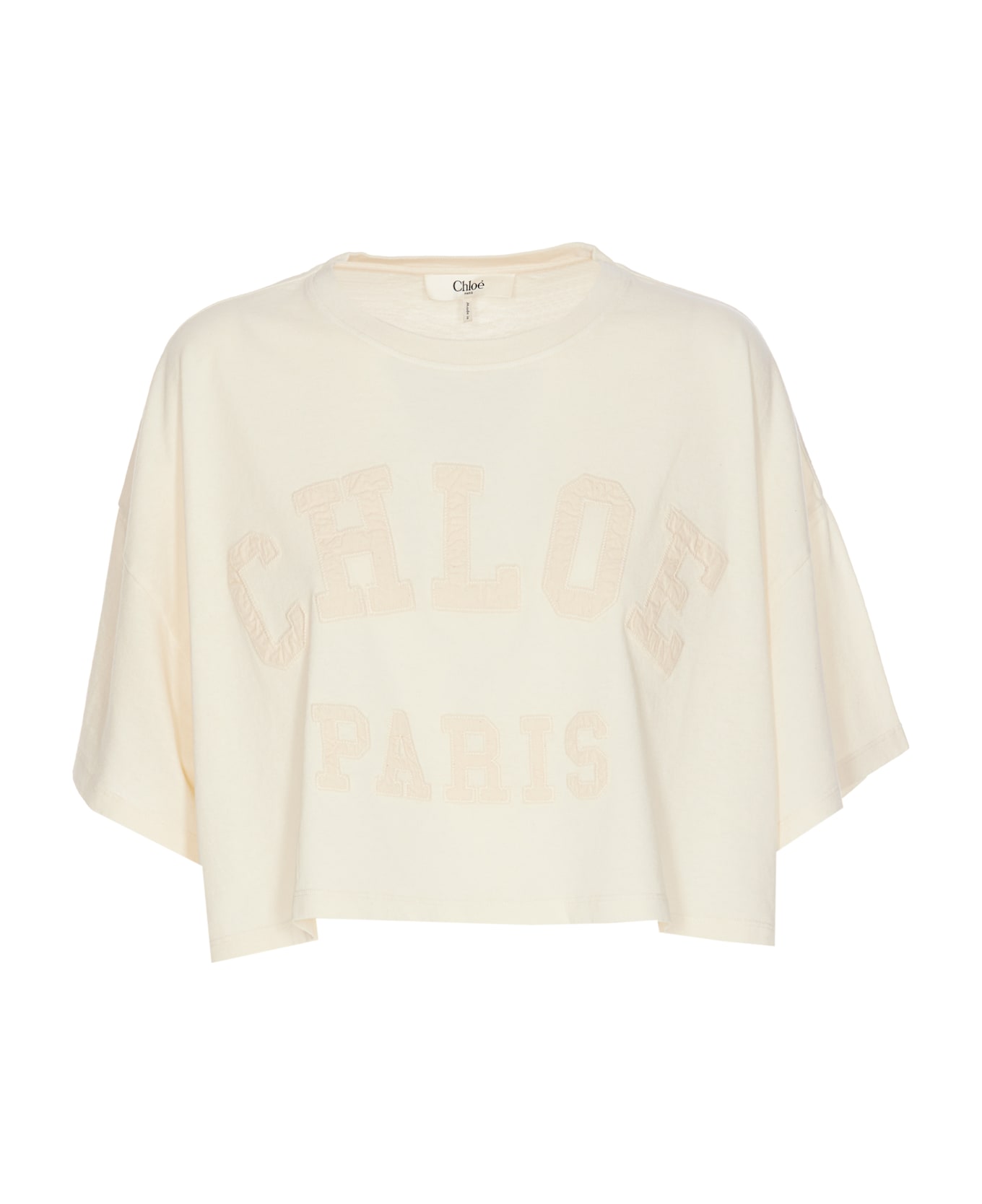 Chloé Logo Crop T-shirt - Cream