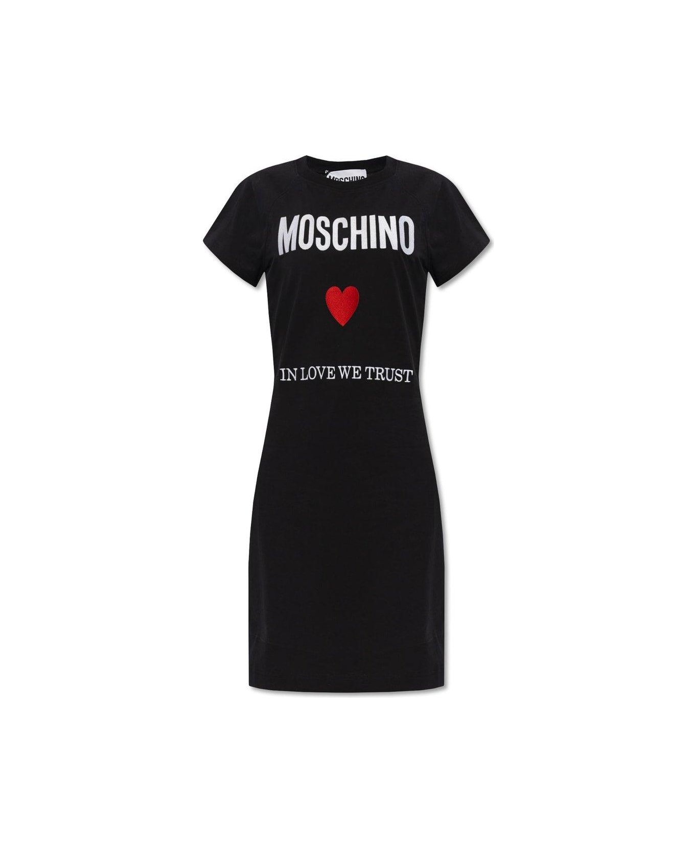 Moschino Logo Embroidered Crewneck Mini Dress ワンピース＆ドレス