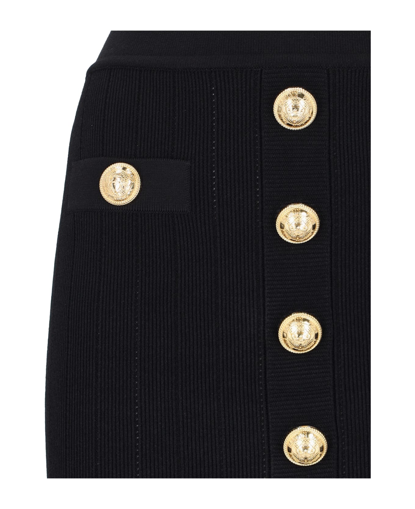 Balmain Knitted Mini Skirt - Black  