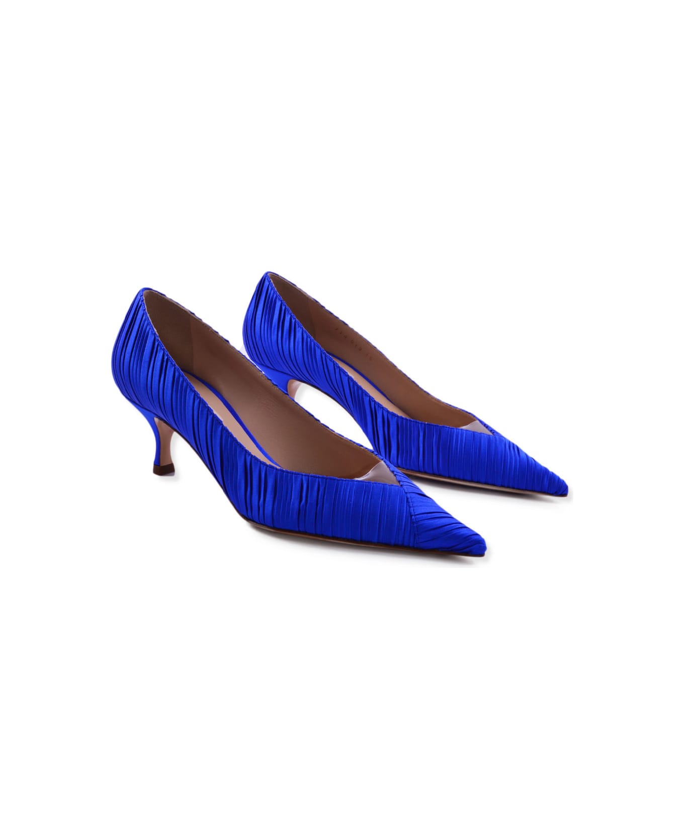 Casadei Pump In Pleated Satin - Blue ハイヒール