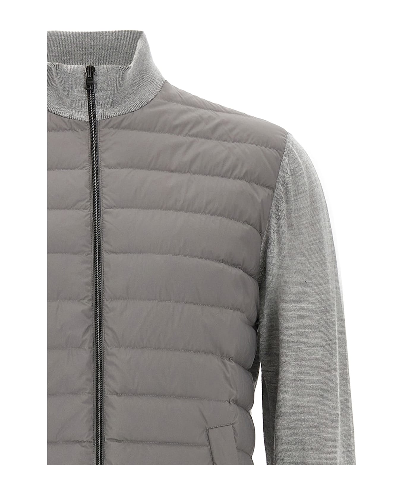 Herno Two-material Cardigan - Gray