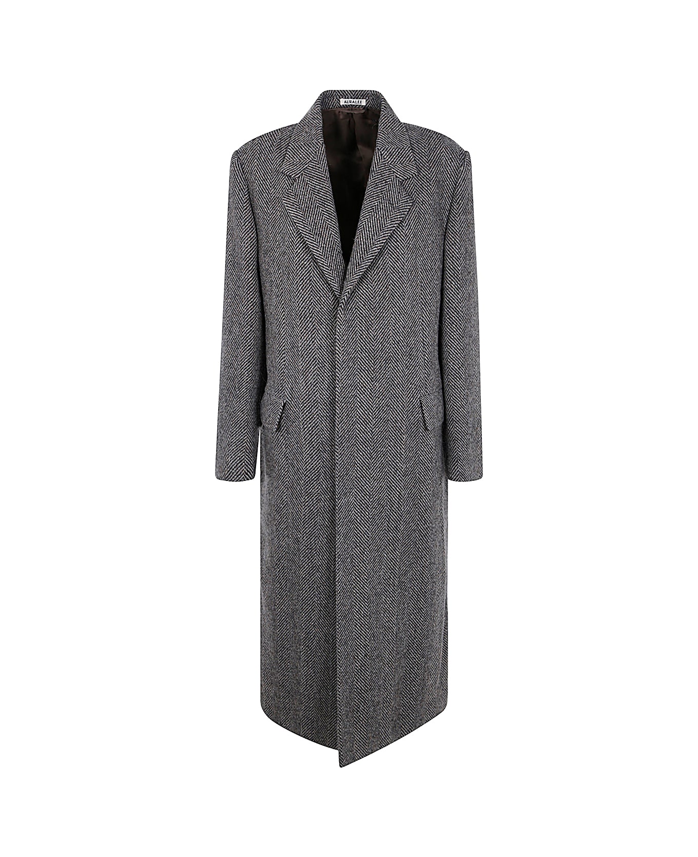 ジャケット・アウター LAMA SHETLAND WOOL TWEEDCHESTERFIELDCOAT Auralee Lama Shetland Wool Tweed Chesterfield Coat in Khaki Tweed