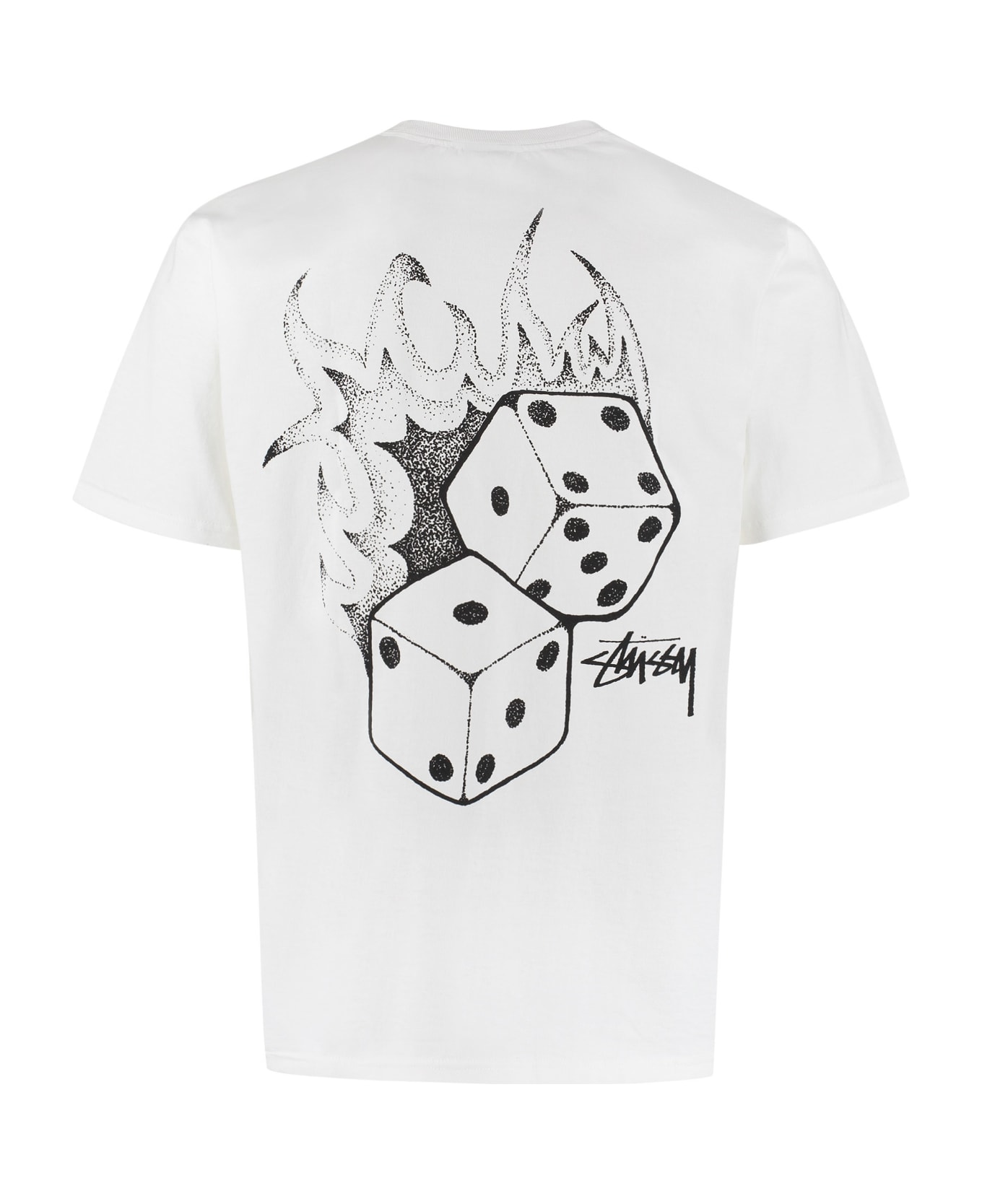 Stussy Fire Dice Cotton T-shirt - White