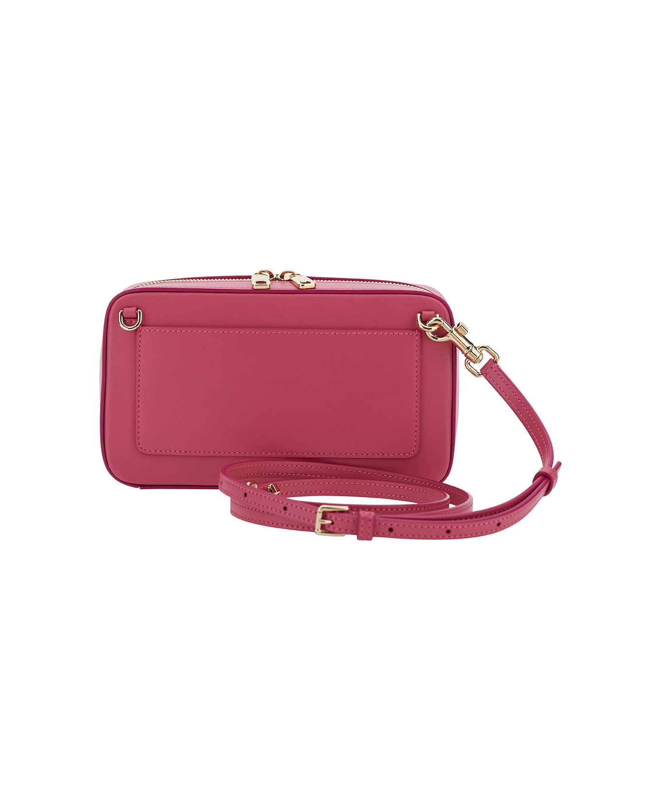 Dolce & Gabbana Pink Shoulder Bag With Quilted Dg Logo In Leather Woman - Pink クラッチバッグ