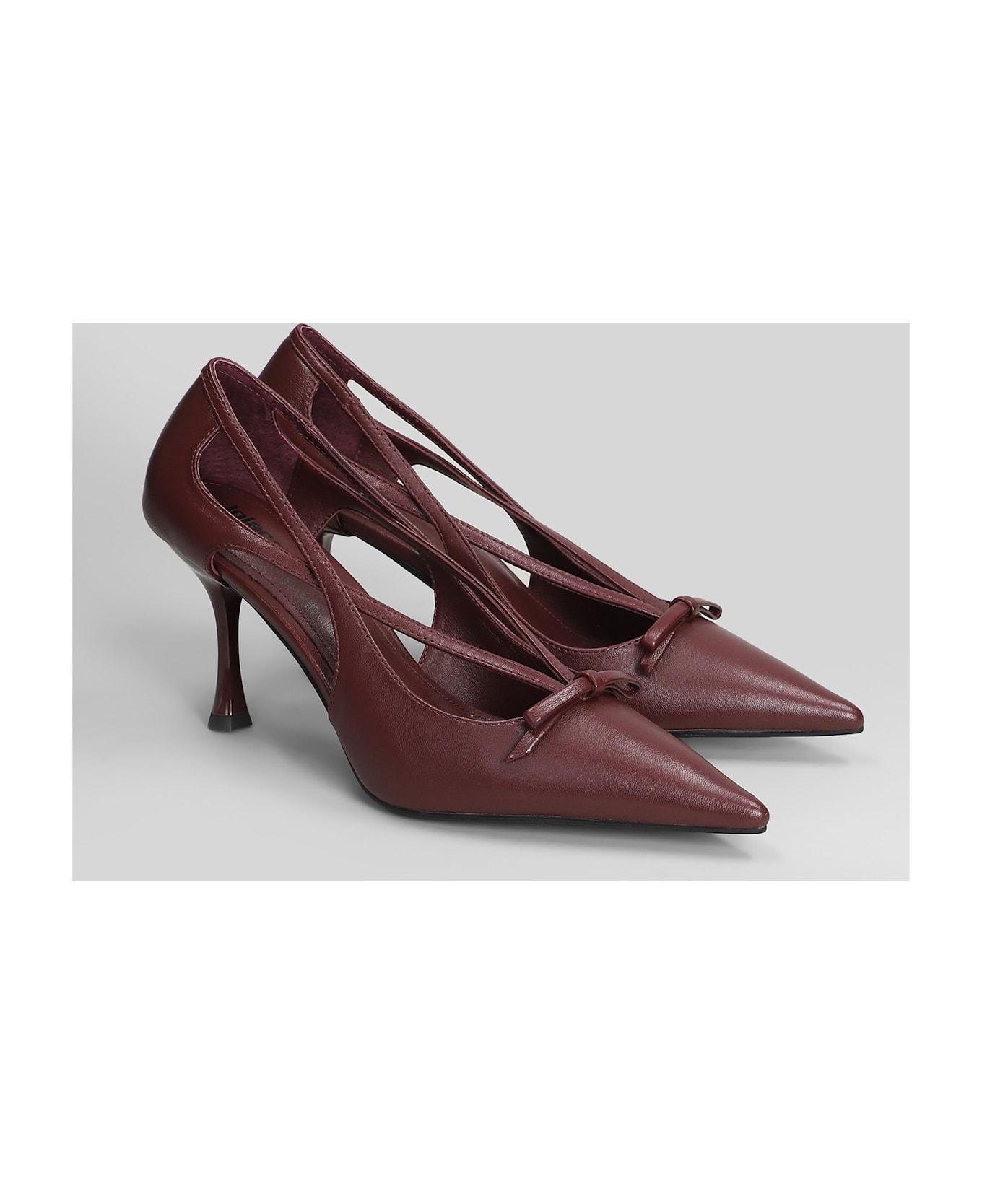Lola Cruz Pumps In Bordeaux Leather - bordeaux