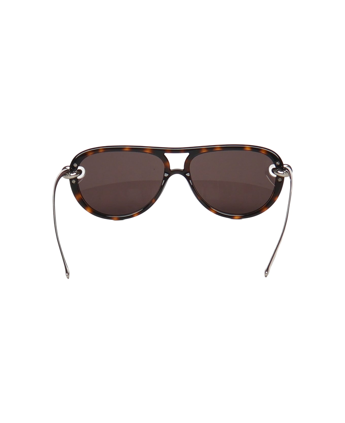 Bottega Veneta Knot Aviator Sunglasses - Havana silver grey