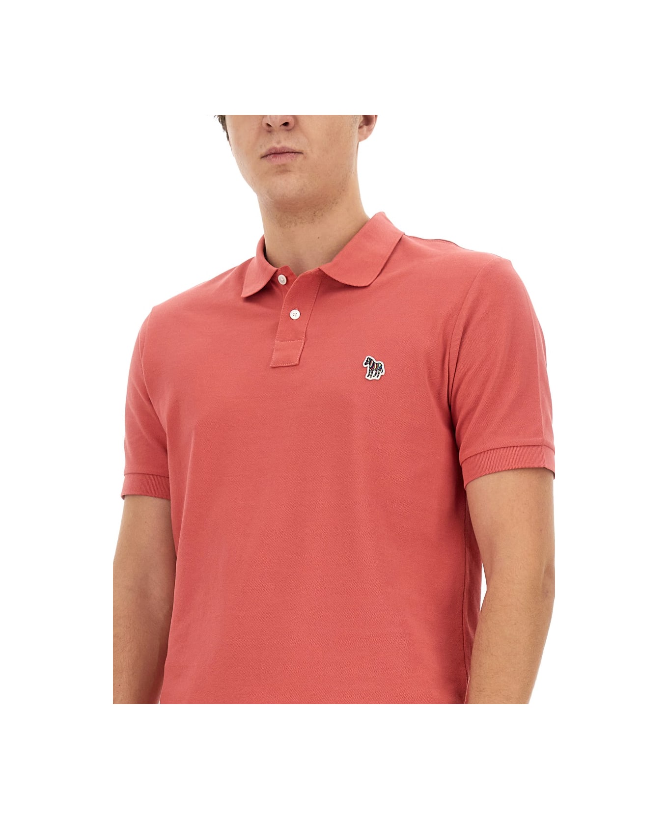 PS by Paul Smith Polo Shirt With Zebra Patch - PINK