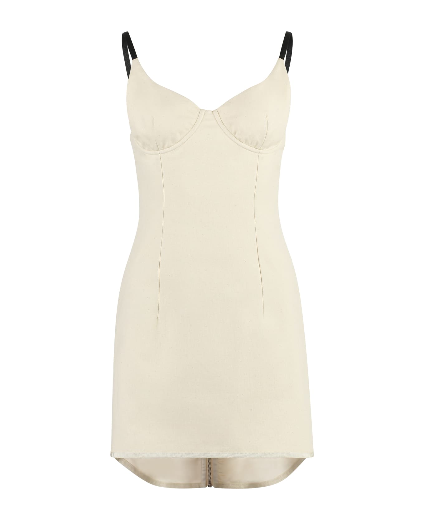 HERON PRESTON Cotton Mini-dress - Ivory ワンピース＆ドレス
