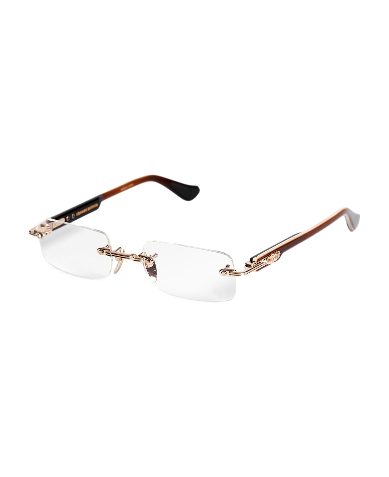 Chrome Hearts Deep I - Gold Plated / Brown Bone Rx Glasses - Gold/brown