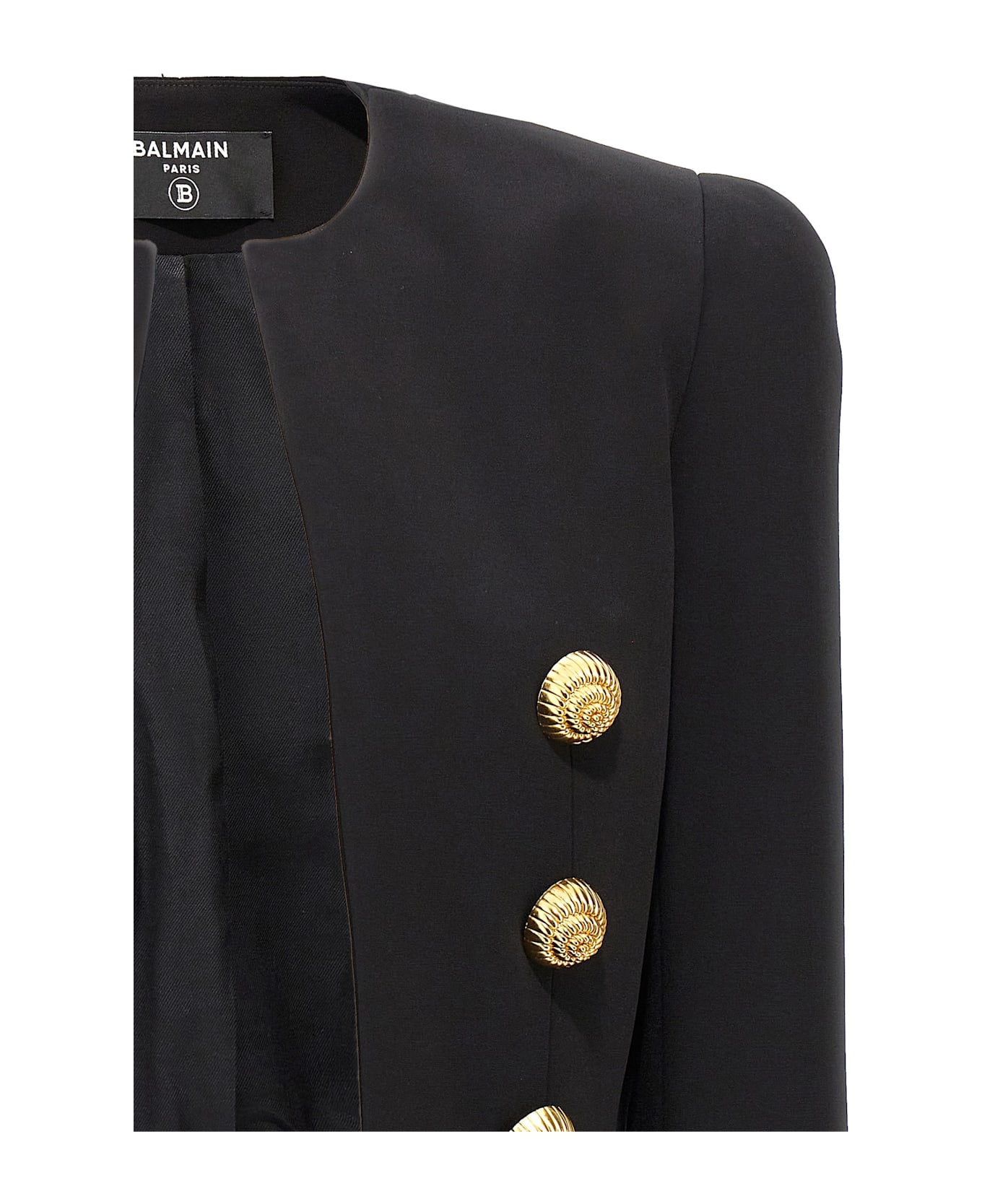 Balmain 'chiocciola' Button Short Jacket - Black