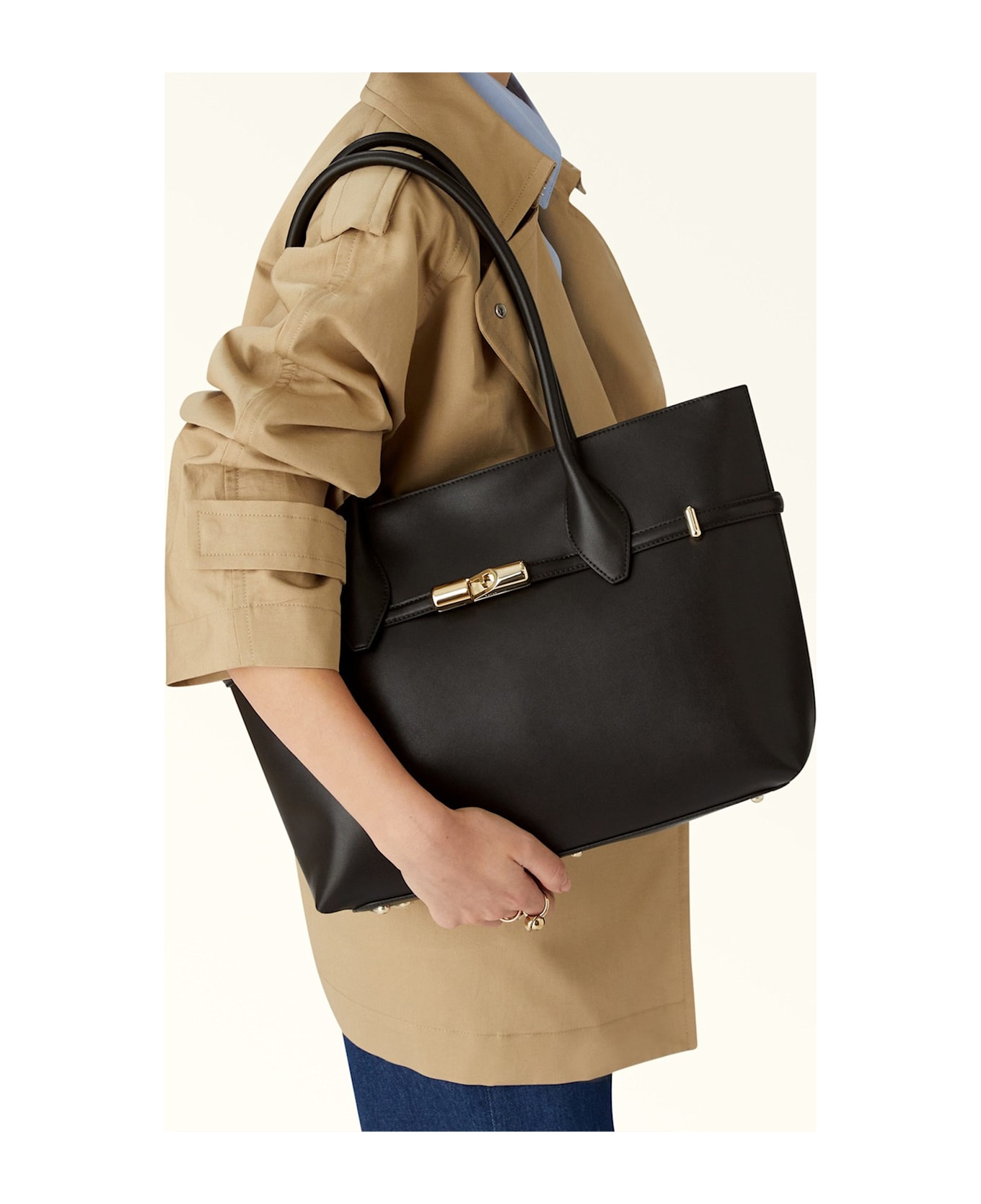 Furla Goccia L Shopping Bag - Black