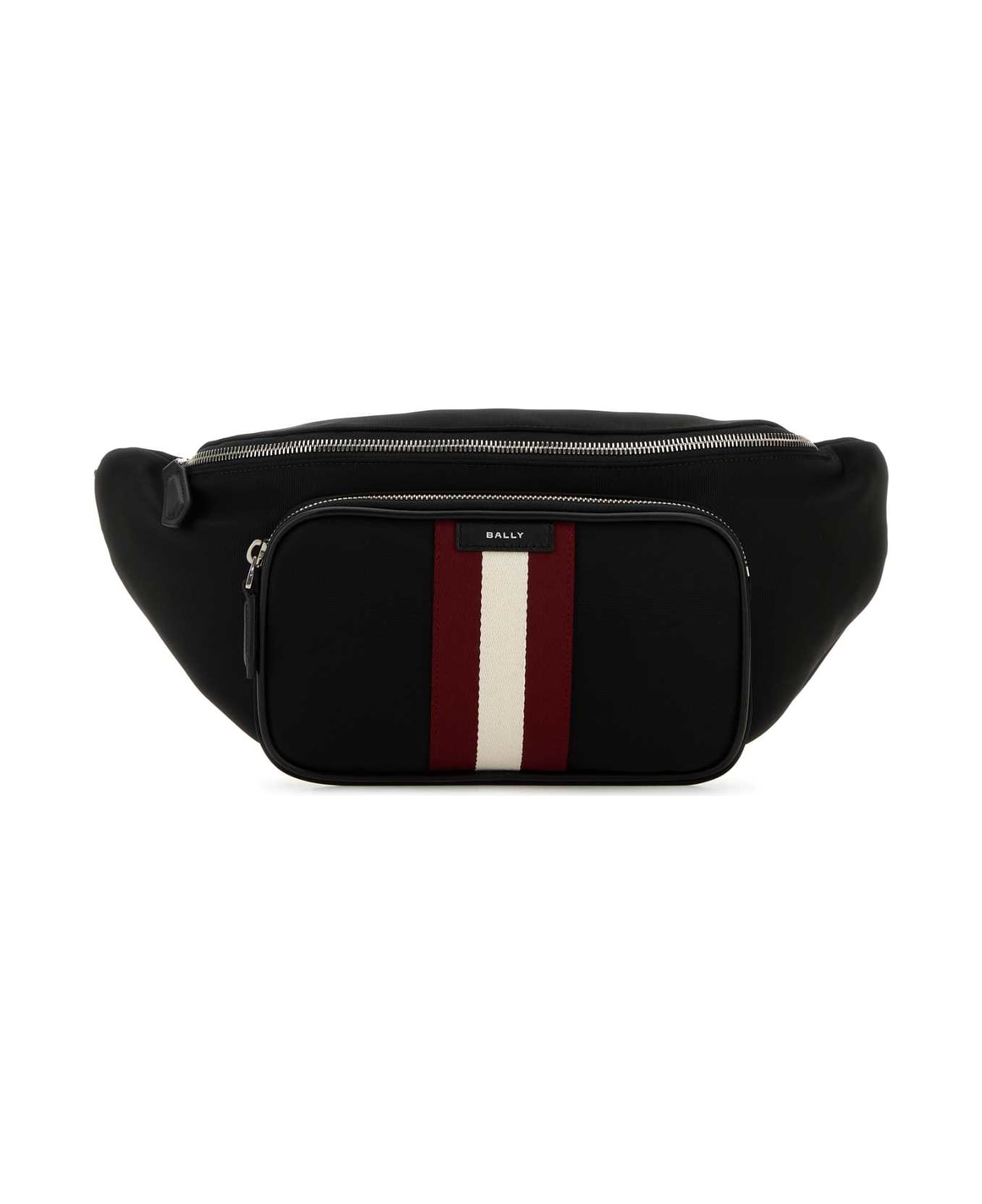 Bally Black Canvas Code Belt Bag - BLACKPALLADIO