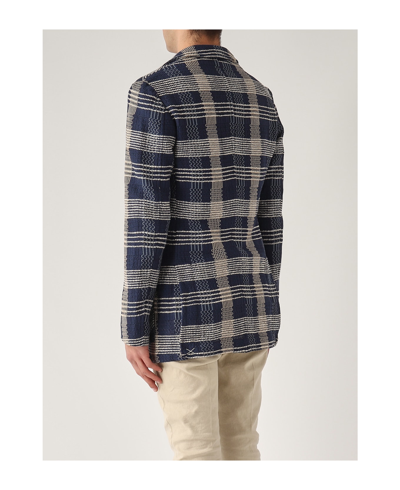Etro Knitted Jacket Half-lined Jacket - MADRAS NAVY