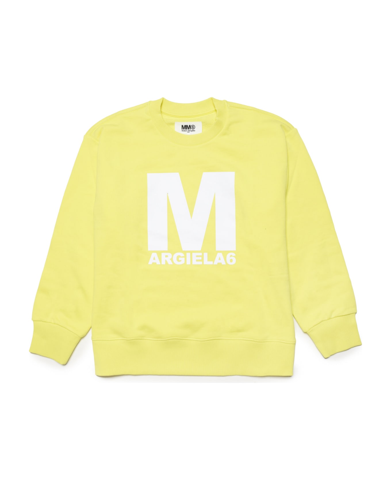 MM6 Maison Margiela Mm6s50u Sweat-shirt Maison Margiela Yellow Cotton Crewneck Sweatshirt With Thick Logo - Blazing yellow