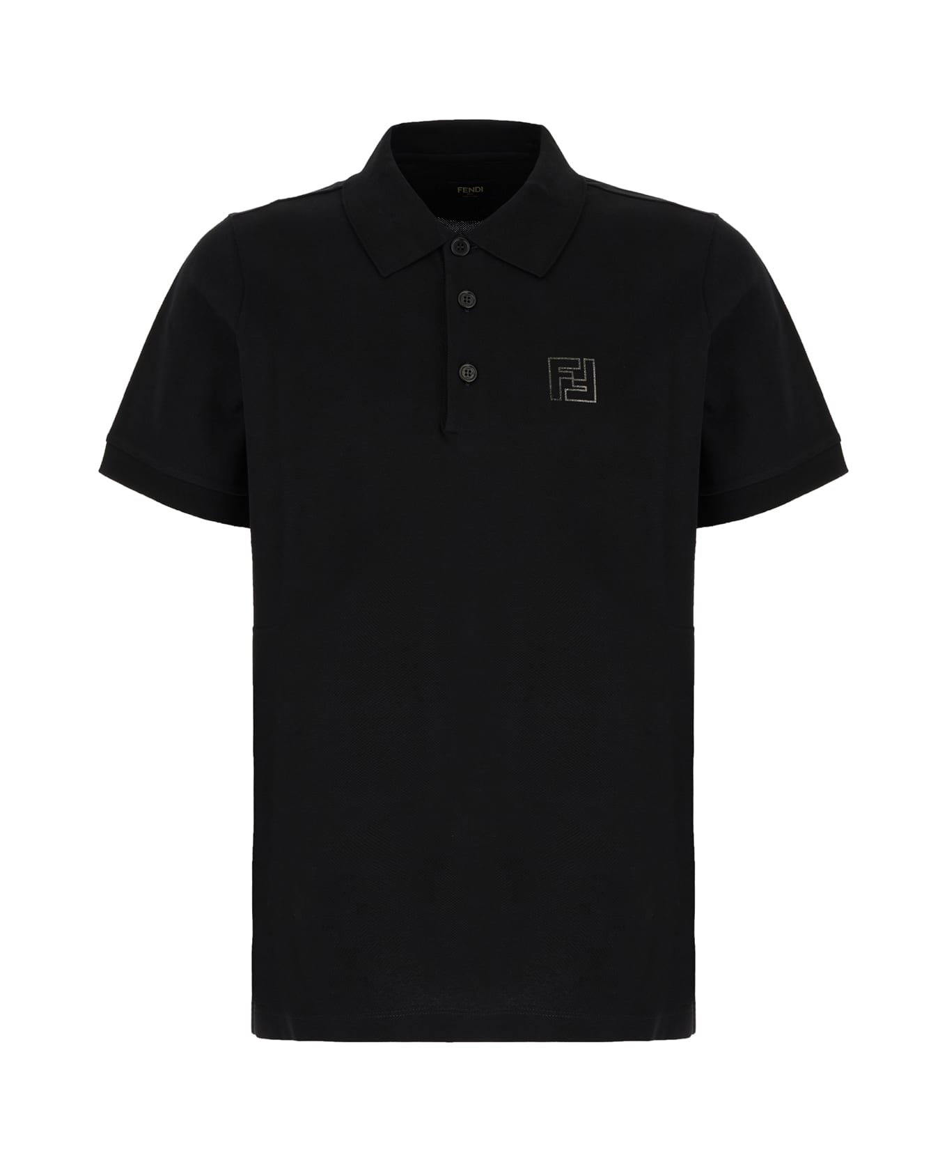 Fendi Black Piquet Polo Shirt - Nero