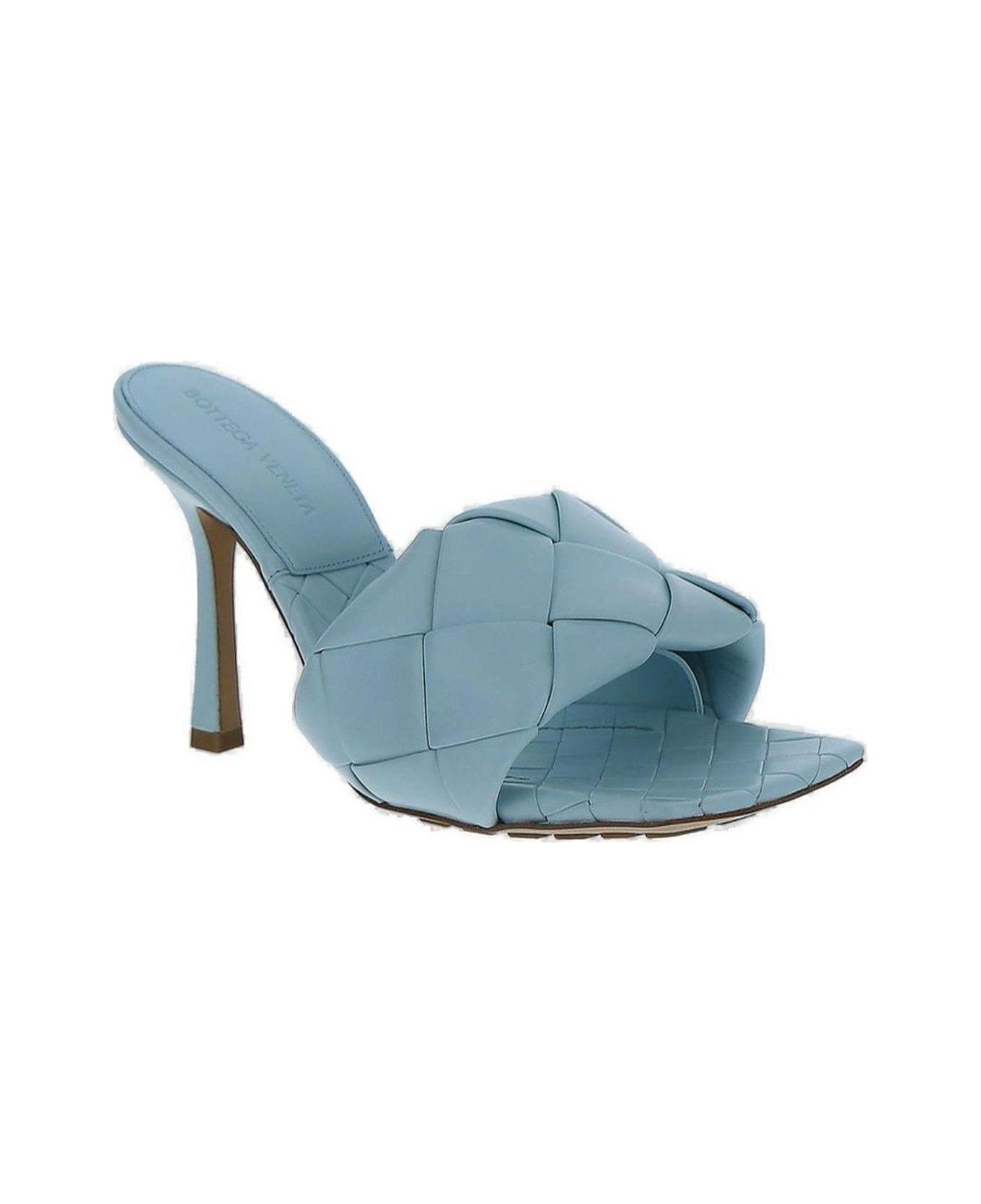 Bottega Veneta Lido Intrecciato Mule Sandals - Blue