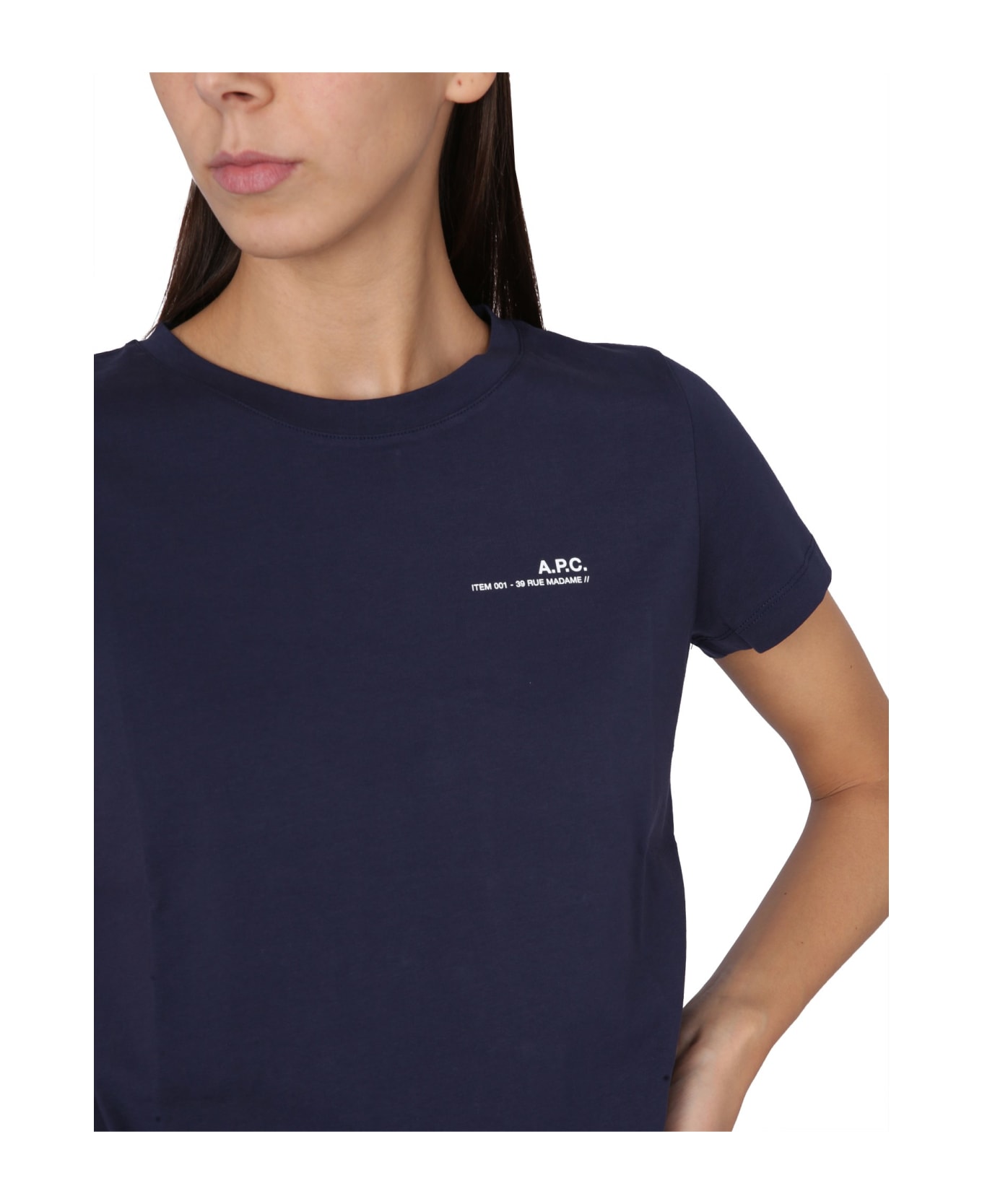 A.P.C. T-shirt With Logo - Blu