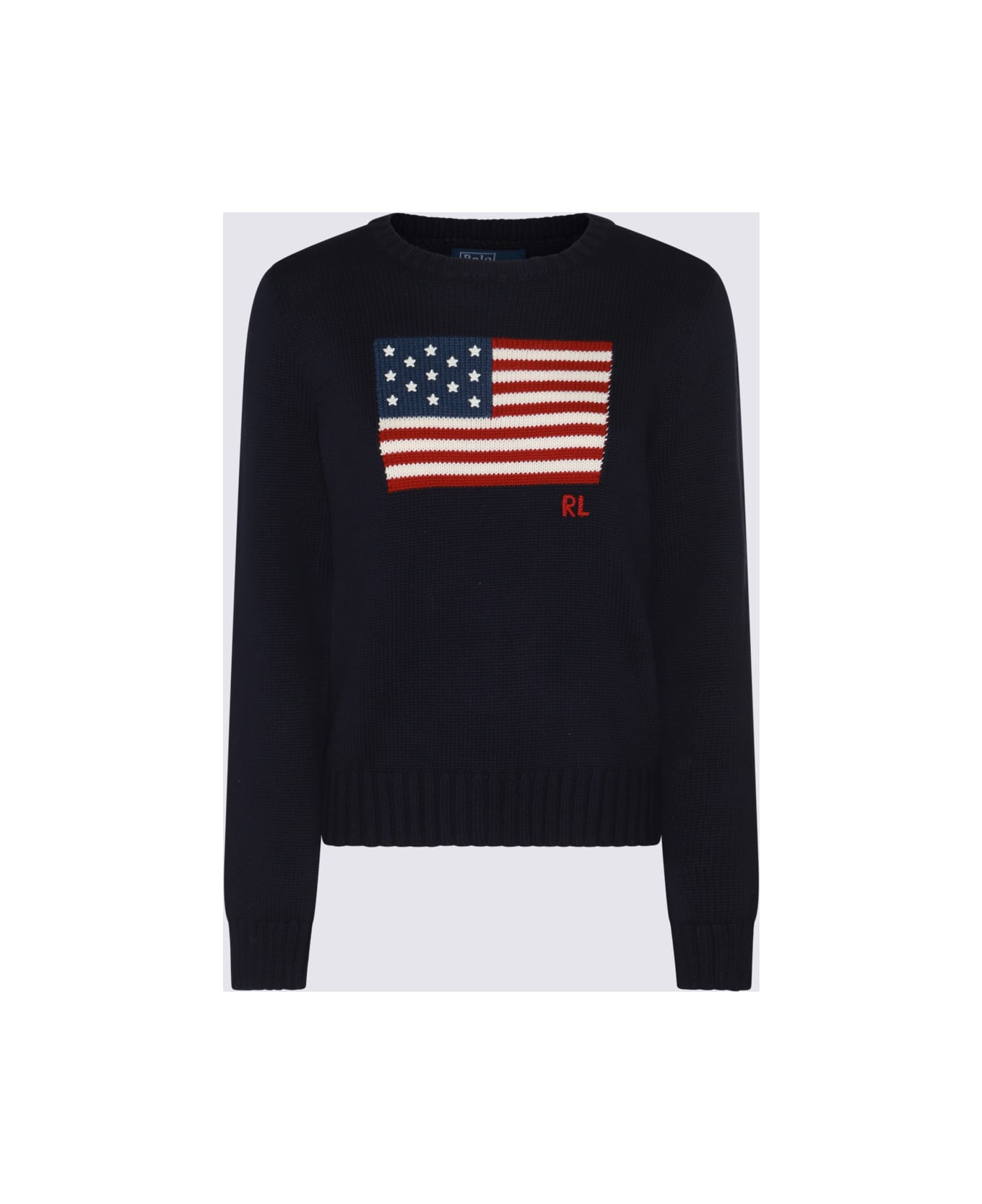 Polo Ralph Lauren Navy Blue, Red And White Cotton Jumper - Blue